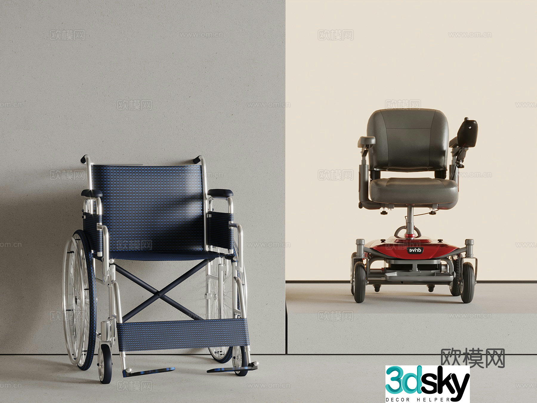 Modern wheelchair electric wheelchair 3d model