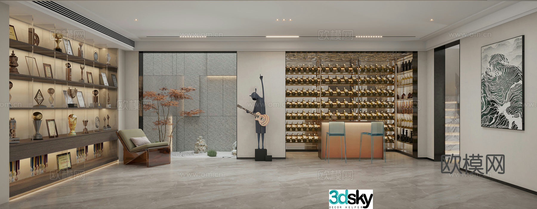 Basement Wine Cellar Wine Cabinet 3D Model