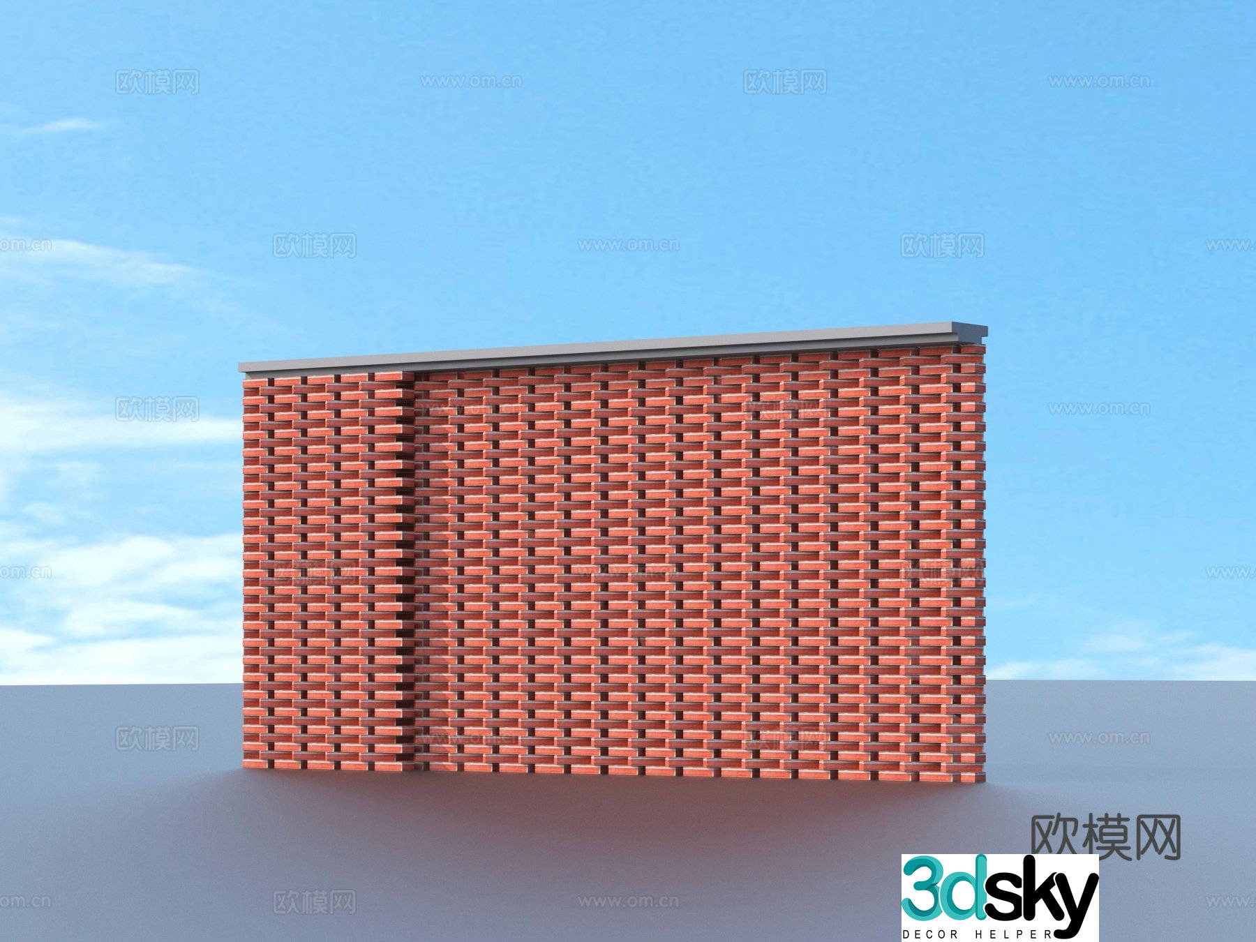 Brick wall Red brick wall Three-dimensional brick wall 3d model