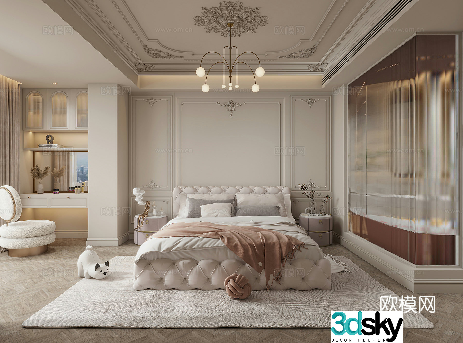 American bedroom French bedroom 3d model