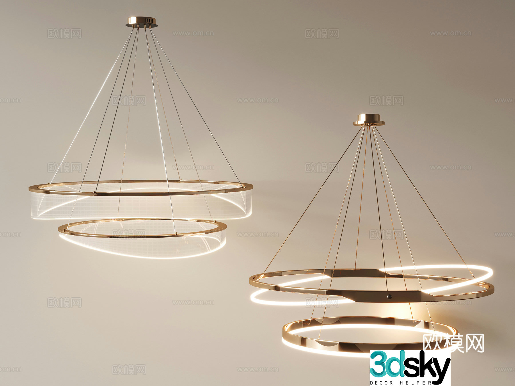 Modern Chandeliers Metal Chandeliers Living Room Chandeliers Restaurant Chandeliers Bedroom Chandeliers Chandeliers Combination 3D Model