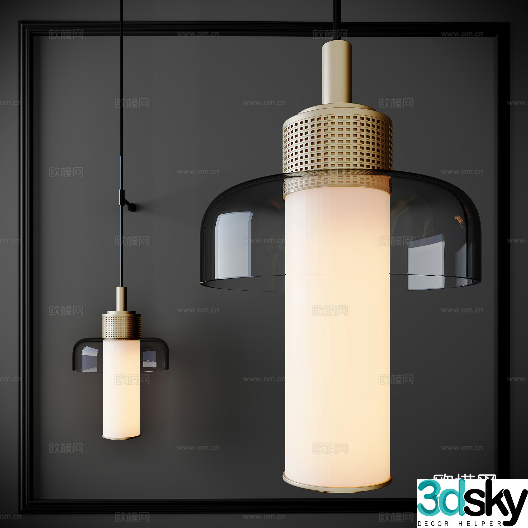 Wall lamp Glass wall lamp Long wall lamp Bedside wall lamp 3D model