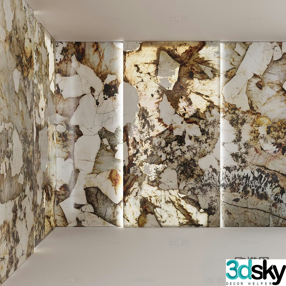 Modern marble background wall luxury stone background wall Pandora marble Translucent stone luminous stone 3d model