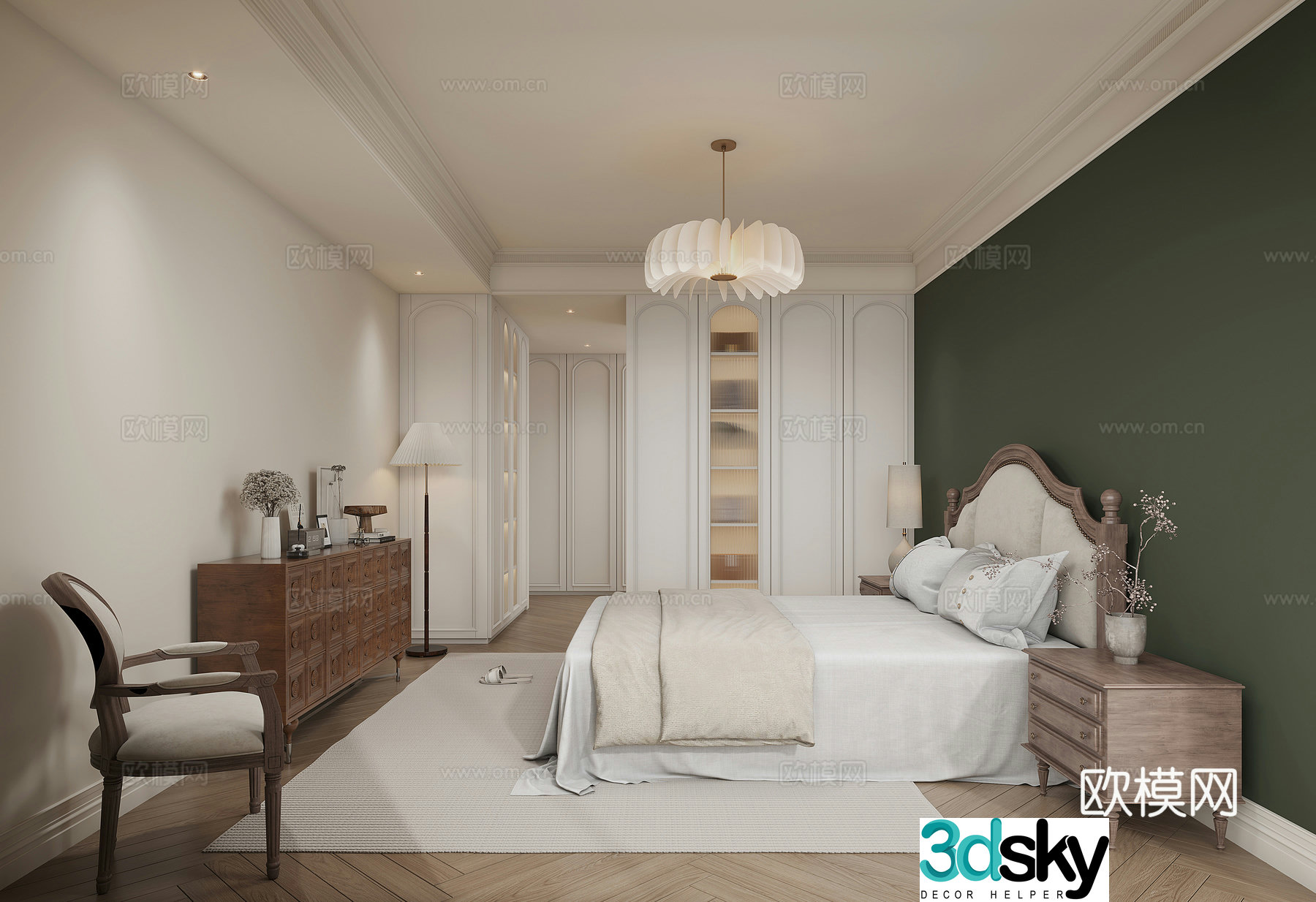 American bedroom French bedroom 3d model
