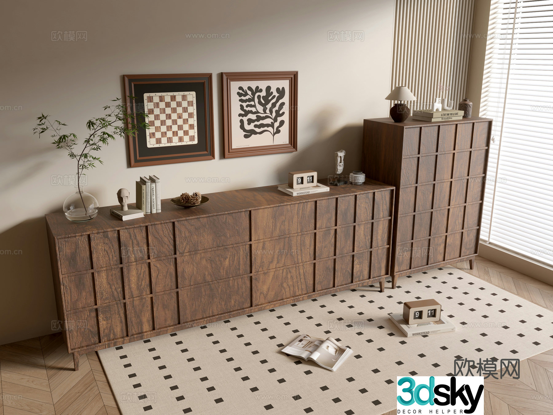 Modern wood grain cabinet minimalist wind cabinet whole cabinet sideboard cabinet balcony cabinet storage cabinet 3d model