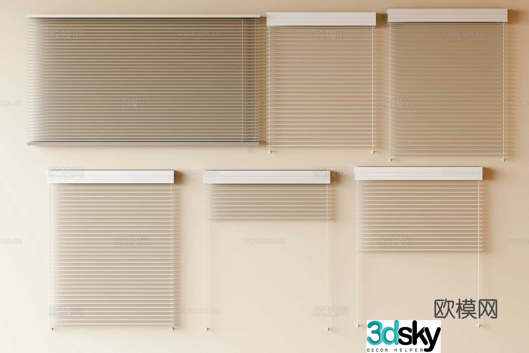 Modern venetian blinds curtains roller blinds bathroom curtains 3d model