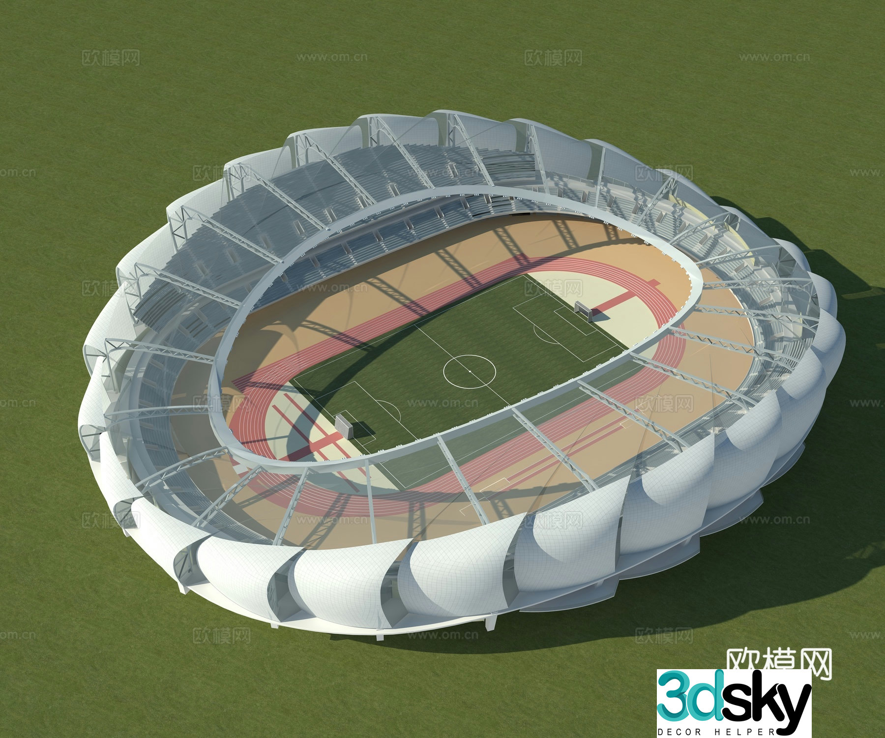 Stadium Football Field 3D Model