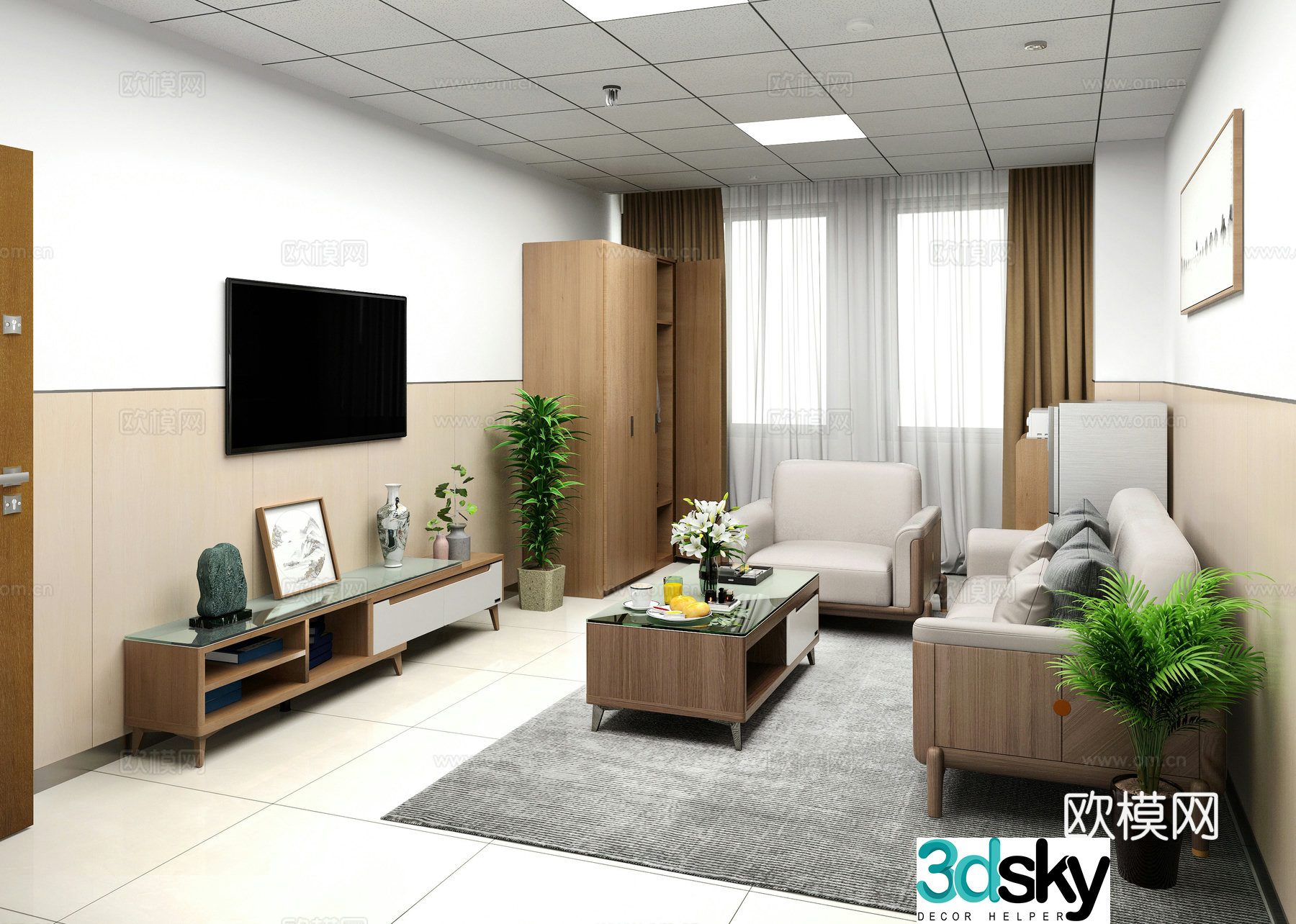 Modern ward private room ward reception room 3D model
