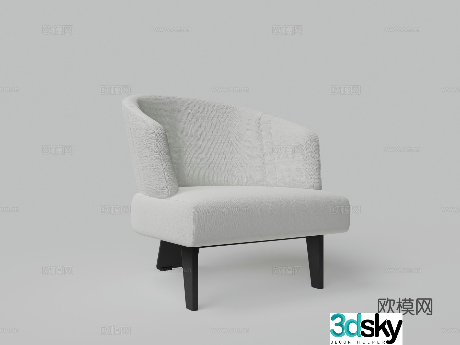 Modern fabric lounge chair 3d model