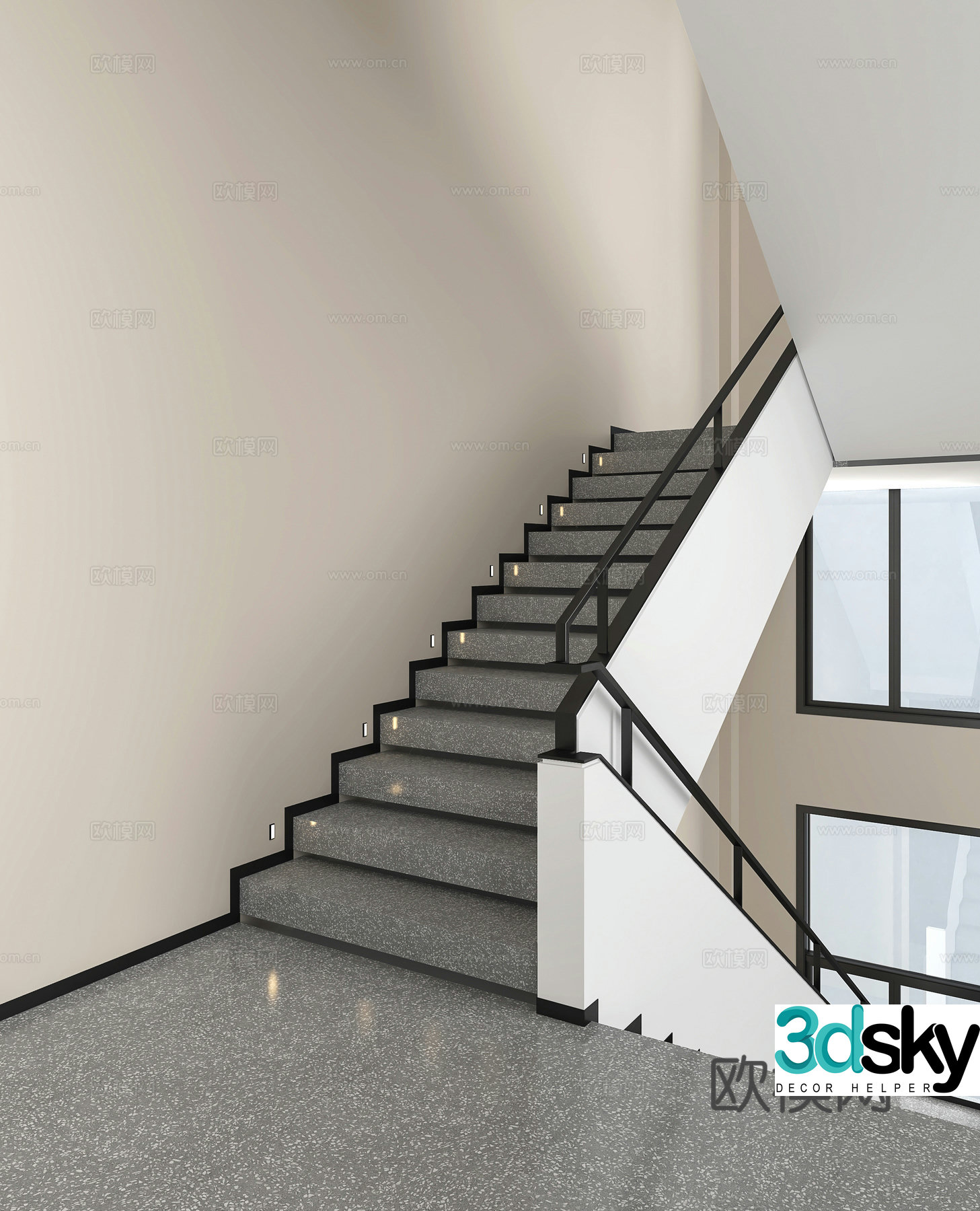 Modern staircase 3d model