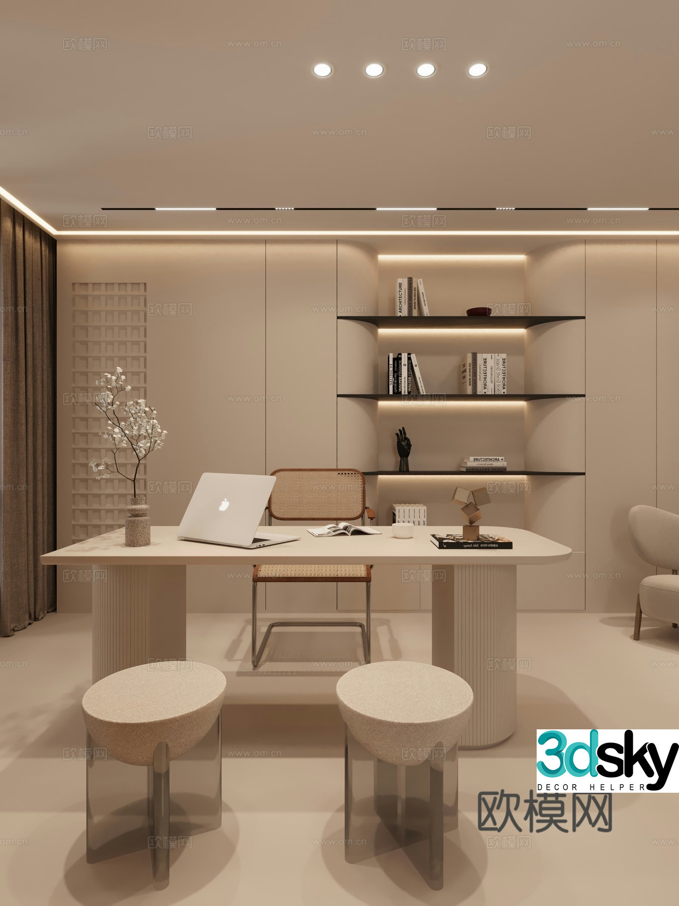Modern Beauty Salon_ Club 3D Model 3D Model