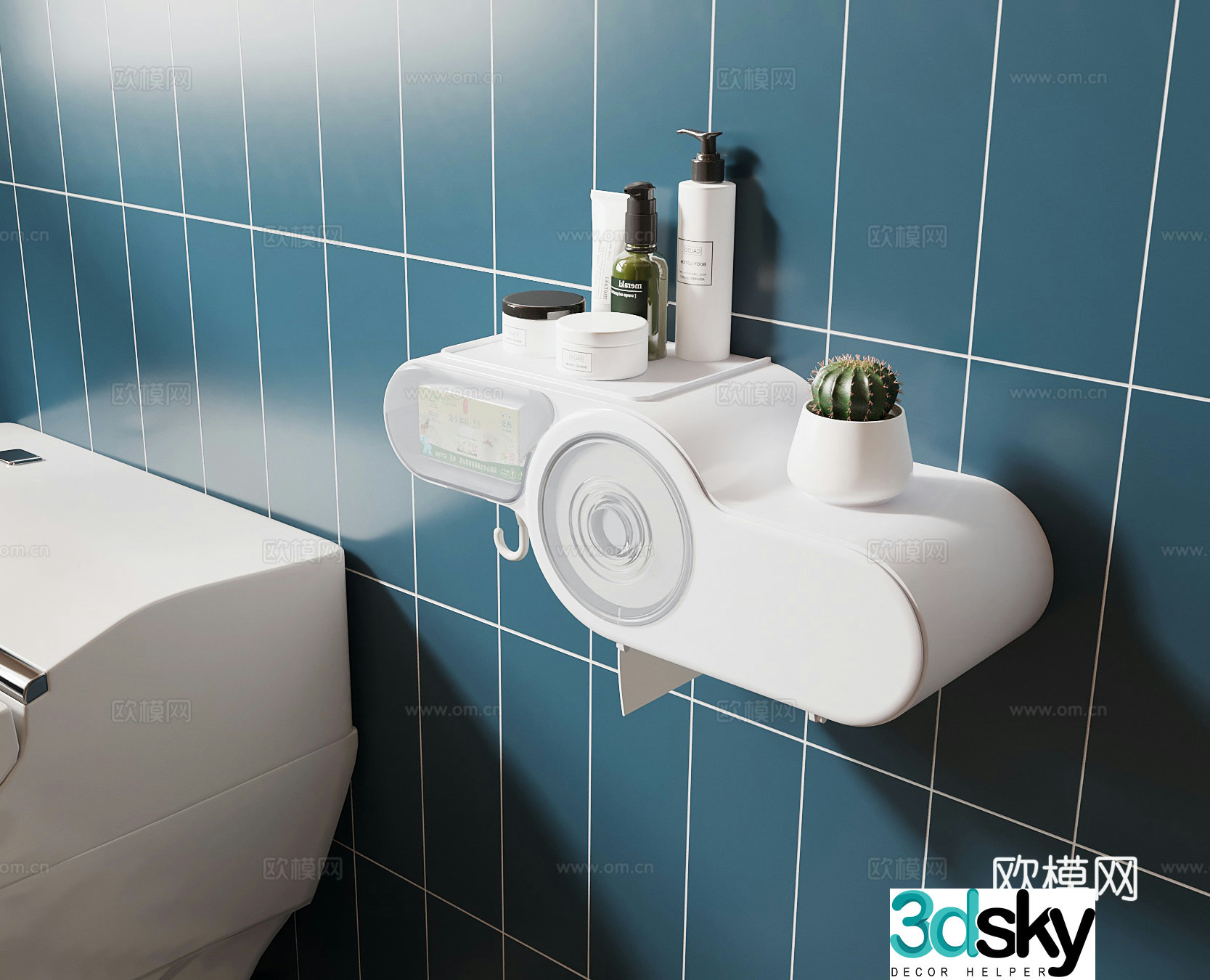 Modern wall-mounted tissue box cardboard box 3d model