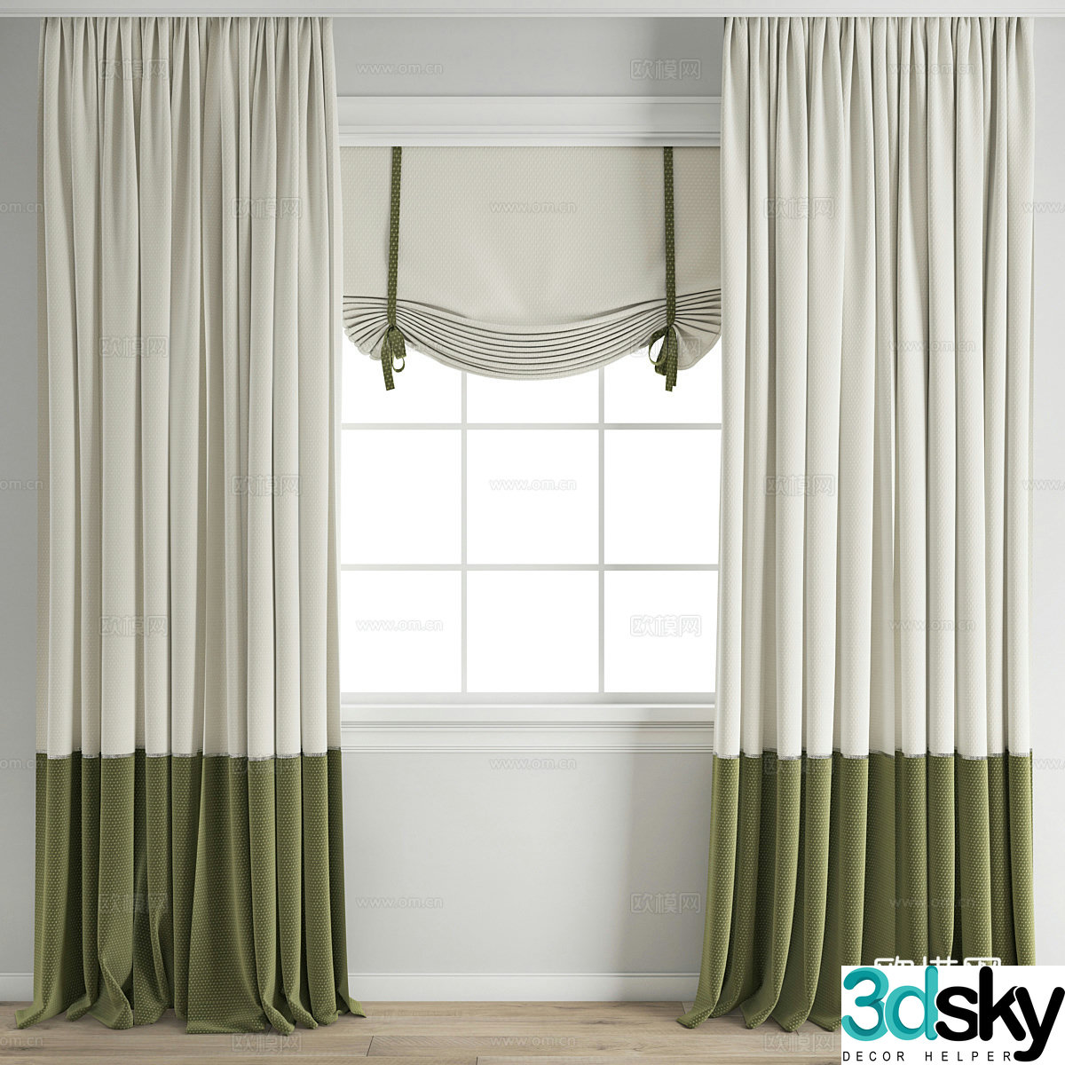 Modern Nordic art curtain 3d model