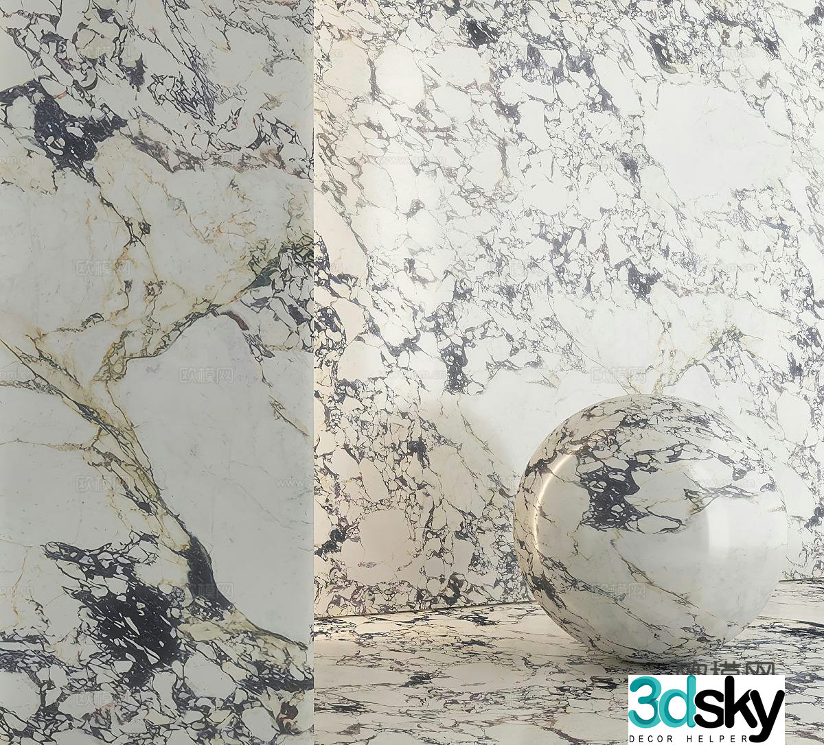 Bulgari Marble Marble Luxury Stone Marble Material Rock Slab Ceramic Tile 3D Model