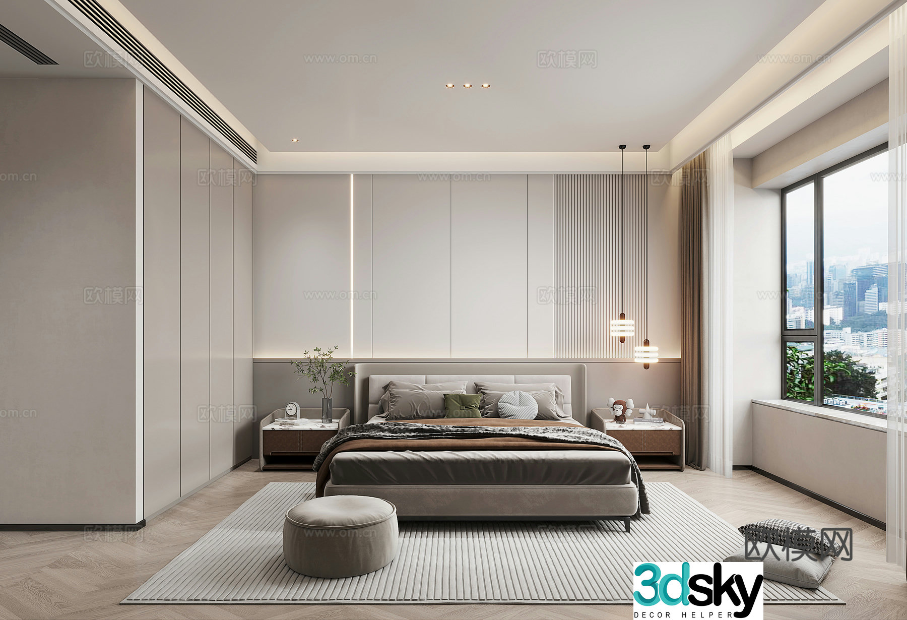 Modern bedroom Italian bedroom 3d model