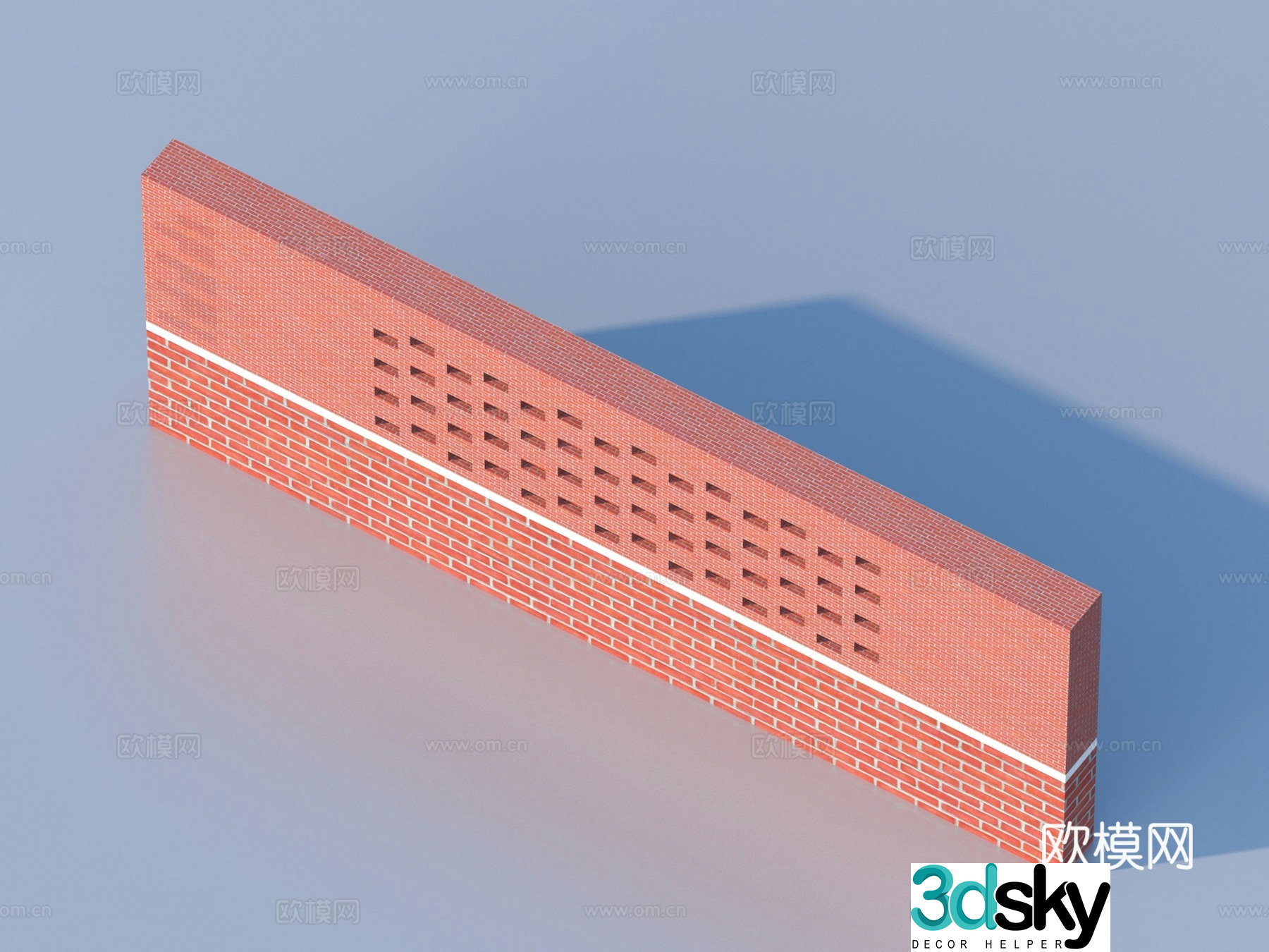 Brick wall Red brick wall Three-dimensional brick wall 3d model