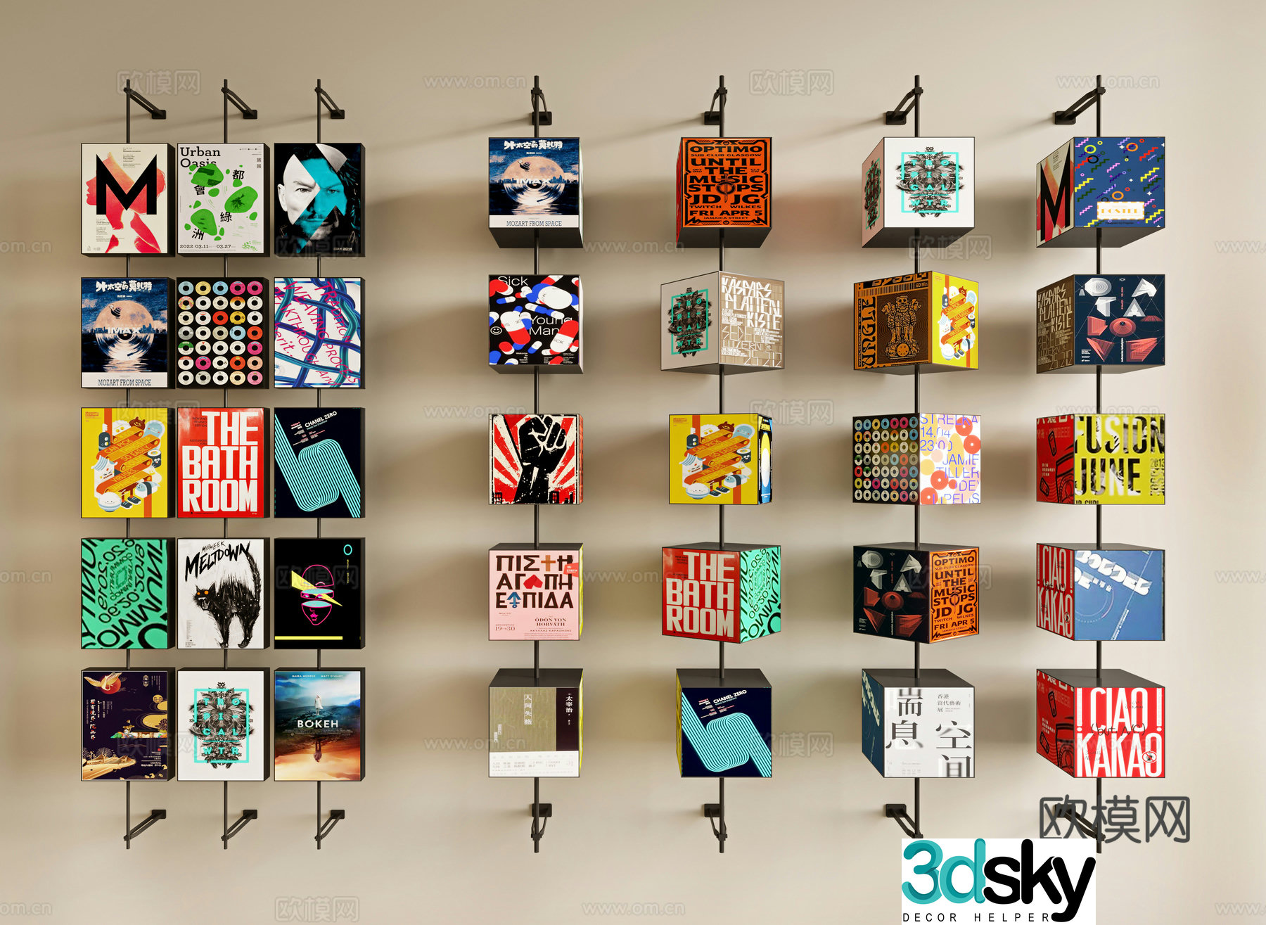 Modern photo wall 3d model