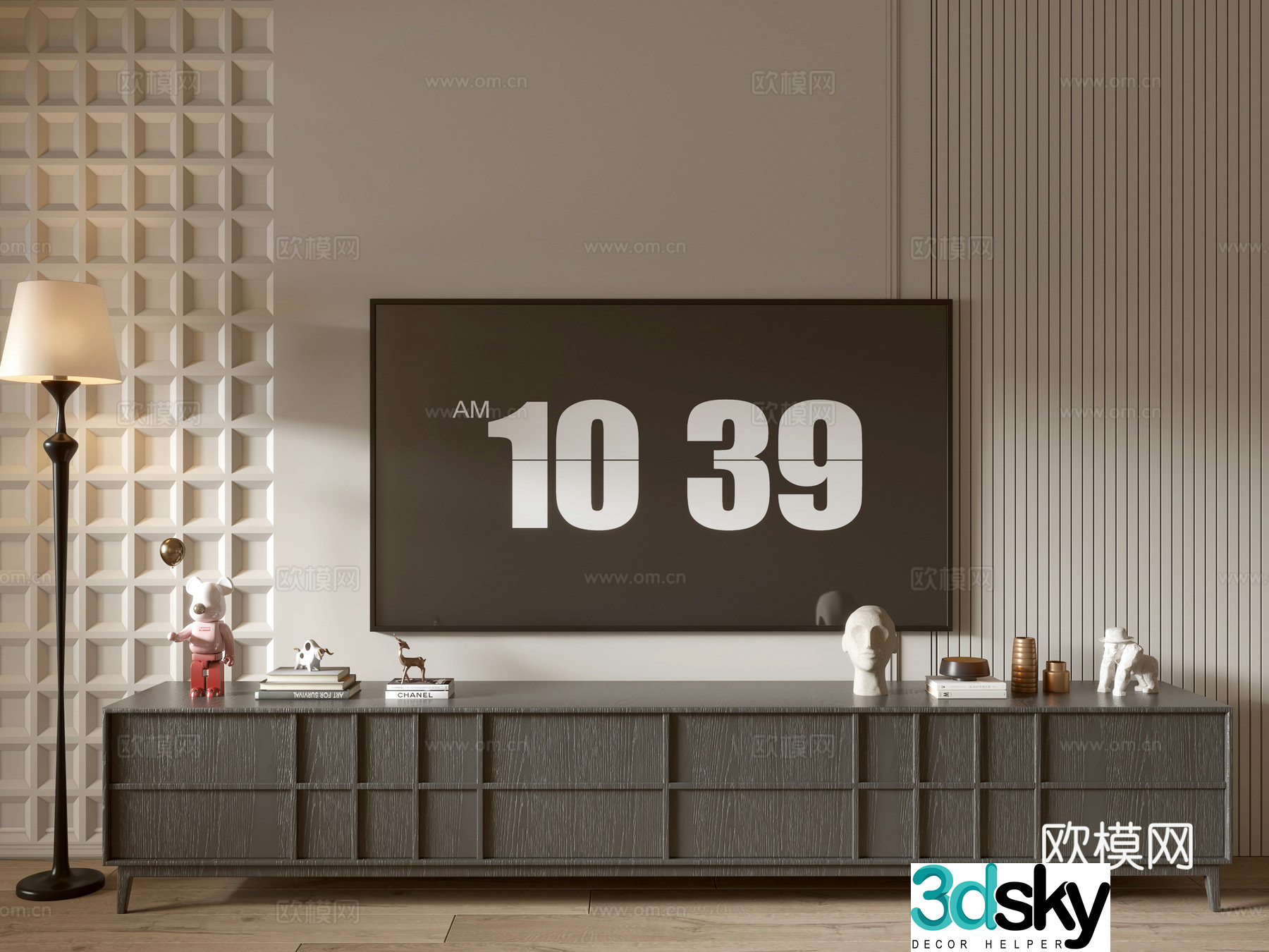 Modern black wood grain TV cabinet sideboard balcony cabinet storage cabinet entrance entrance entrance cabinet 3d model