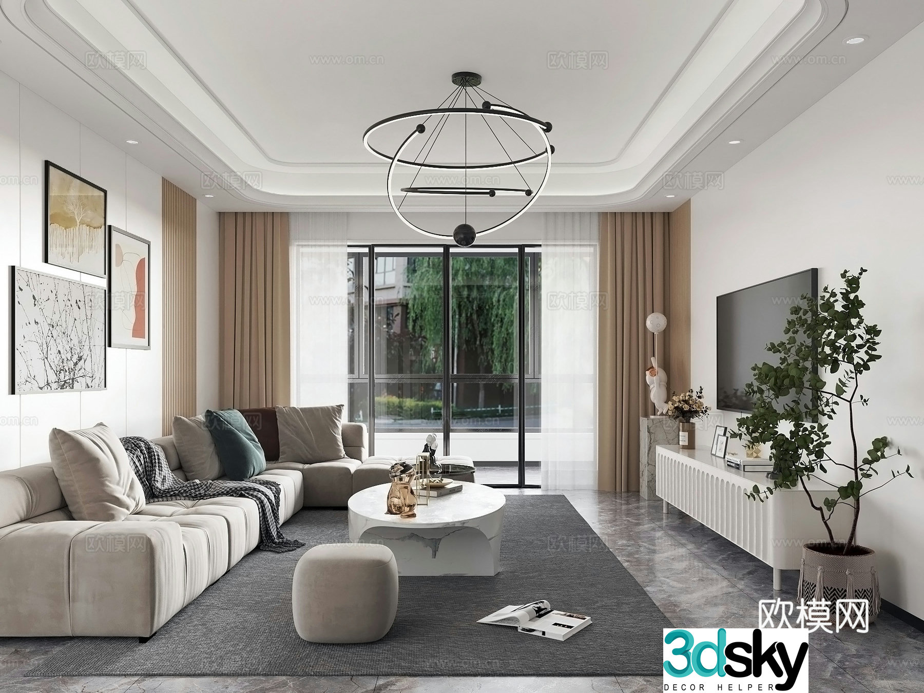 Modern living room 3d model