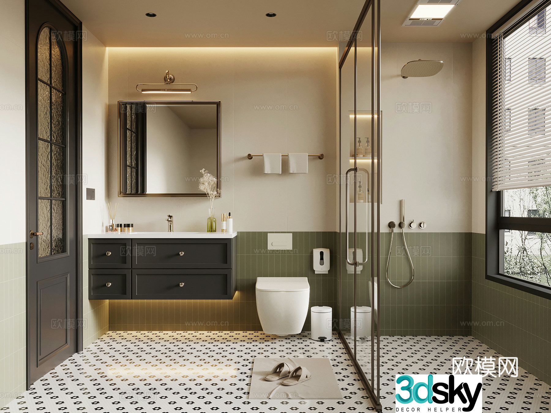 French bathroom bathroom cabinet toilet 3d model