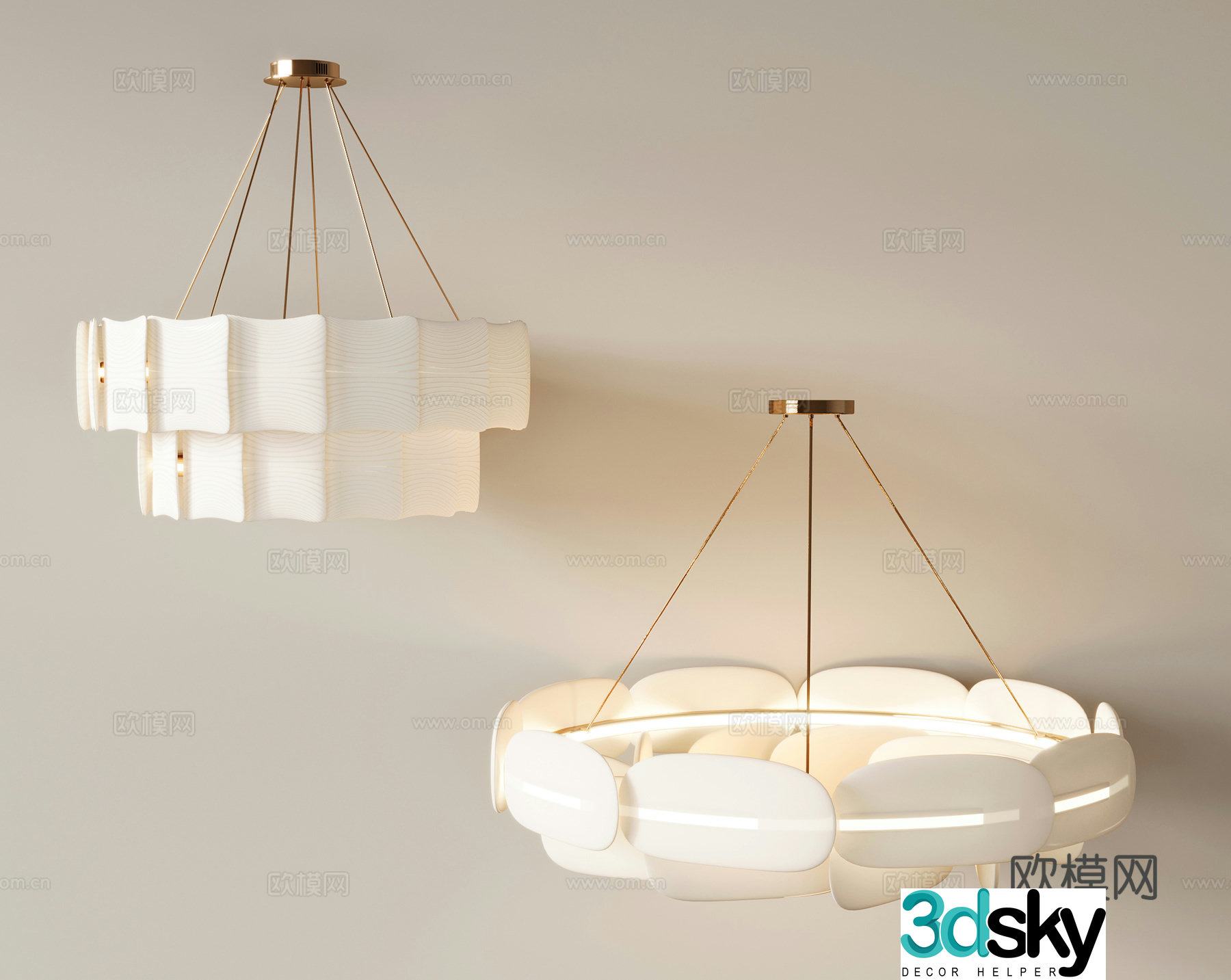 Modern Chandelier Art Decoration Multi-head Chandelier 3d Model