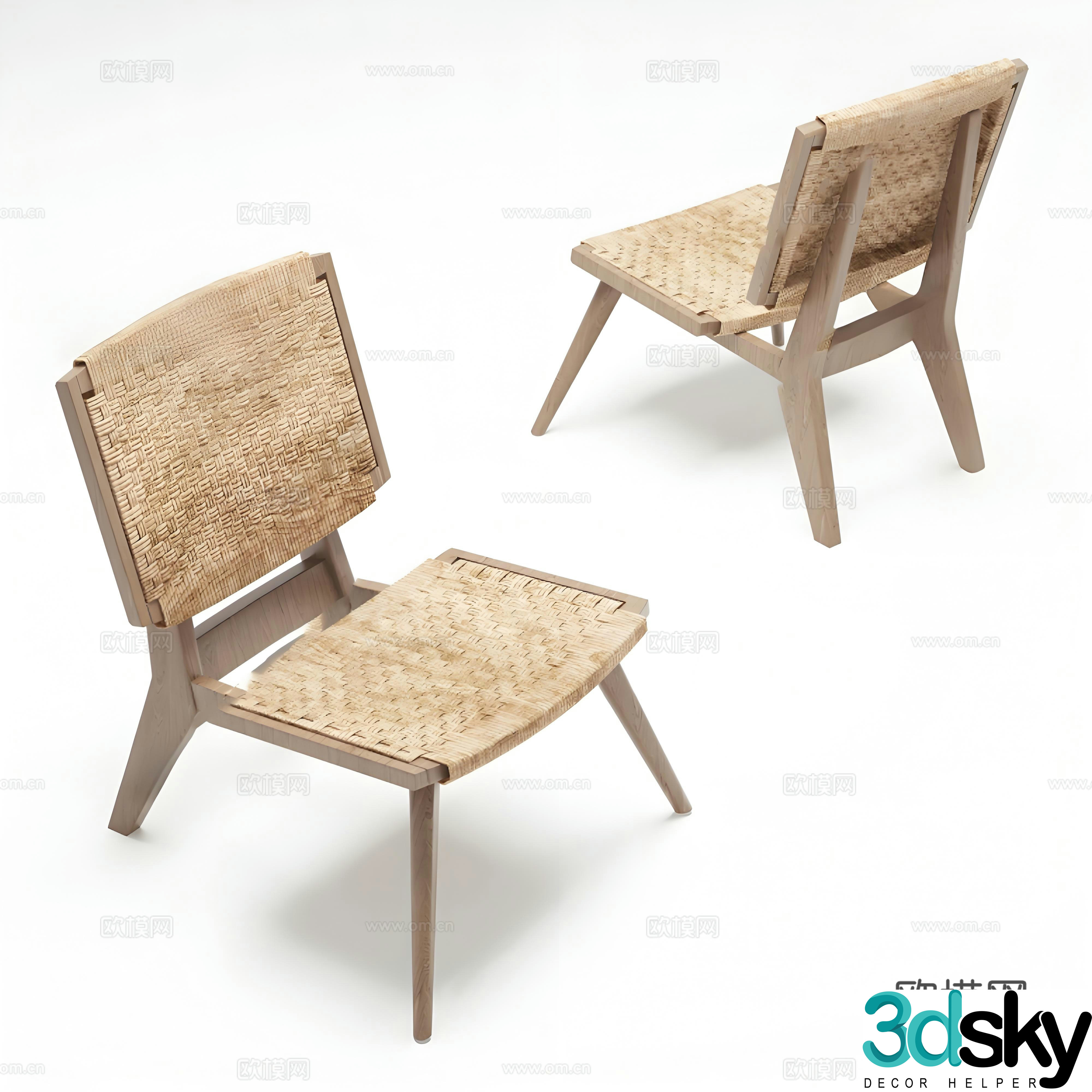 Log knitted leisure chair 3d model