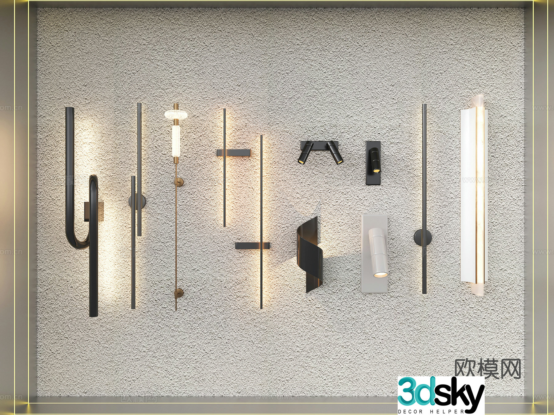 Modern wall lamp Art wall lamp Long wall lamp Bedside wall lamp Outdoor wall lamp 3D model