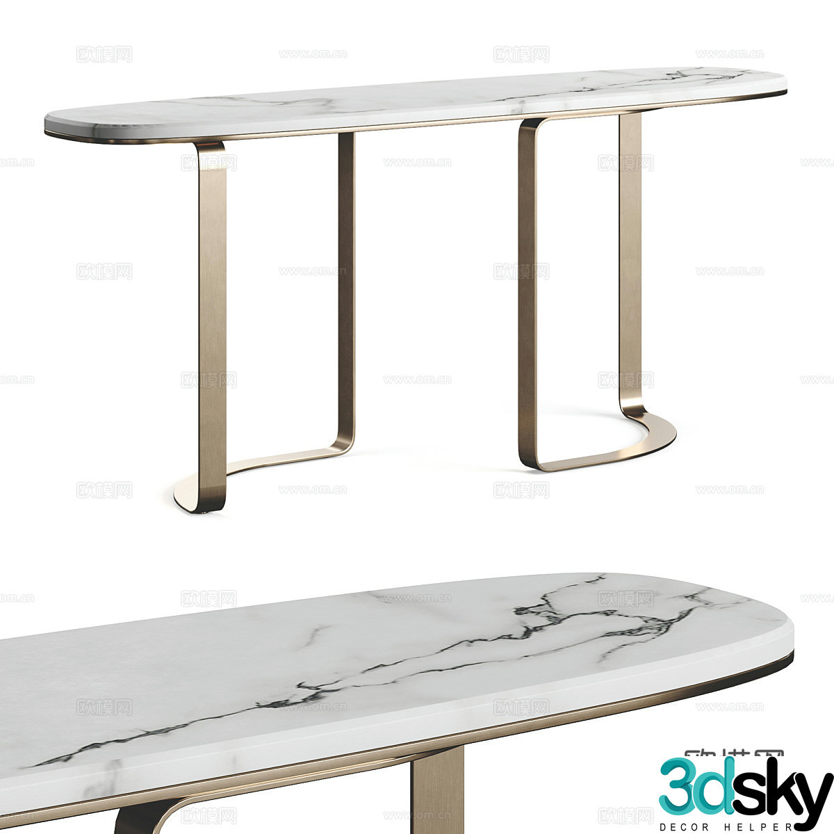 Modern light luxury marble end viewing platform 3D model
