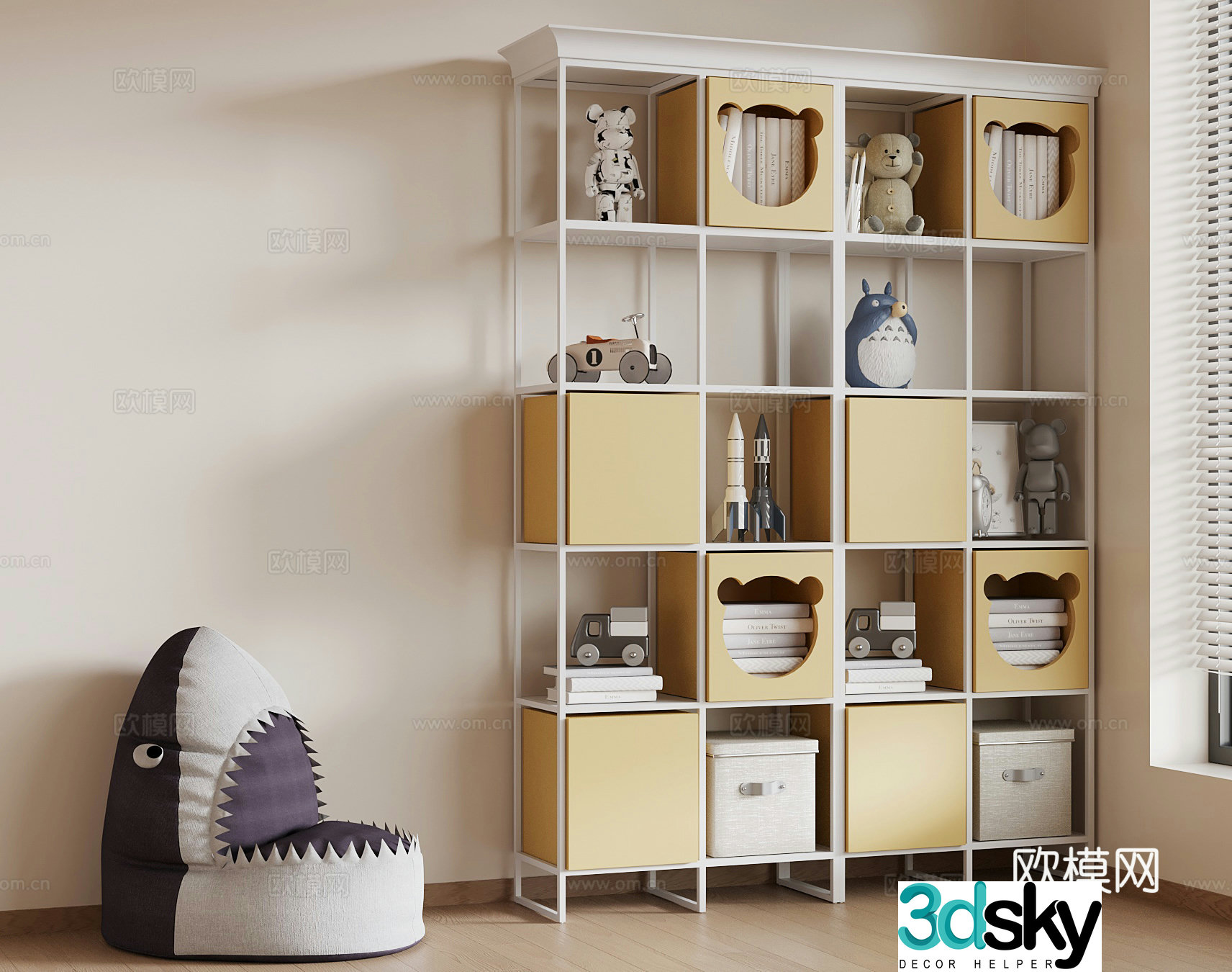 Modern children’s locker lazy sofa 3d model