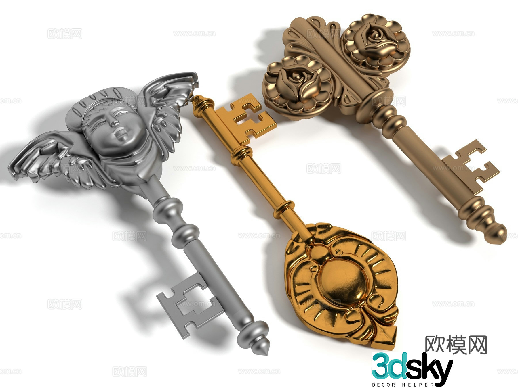 Modern style key pendant 3d model