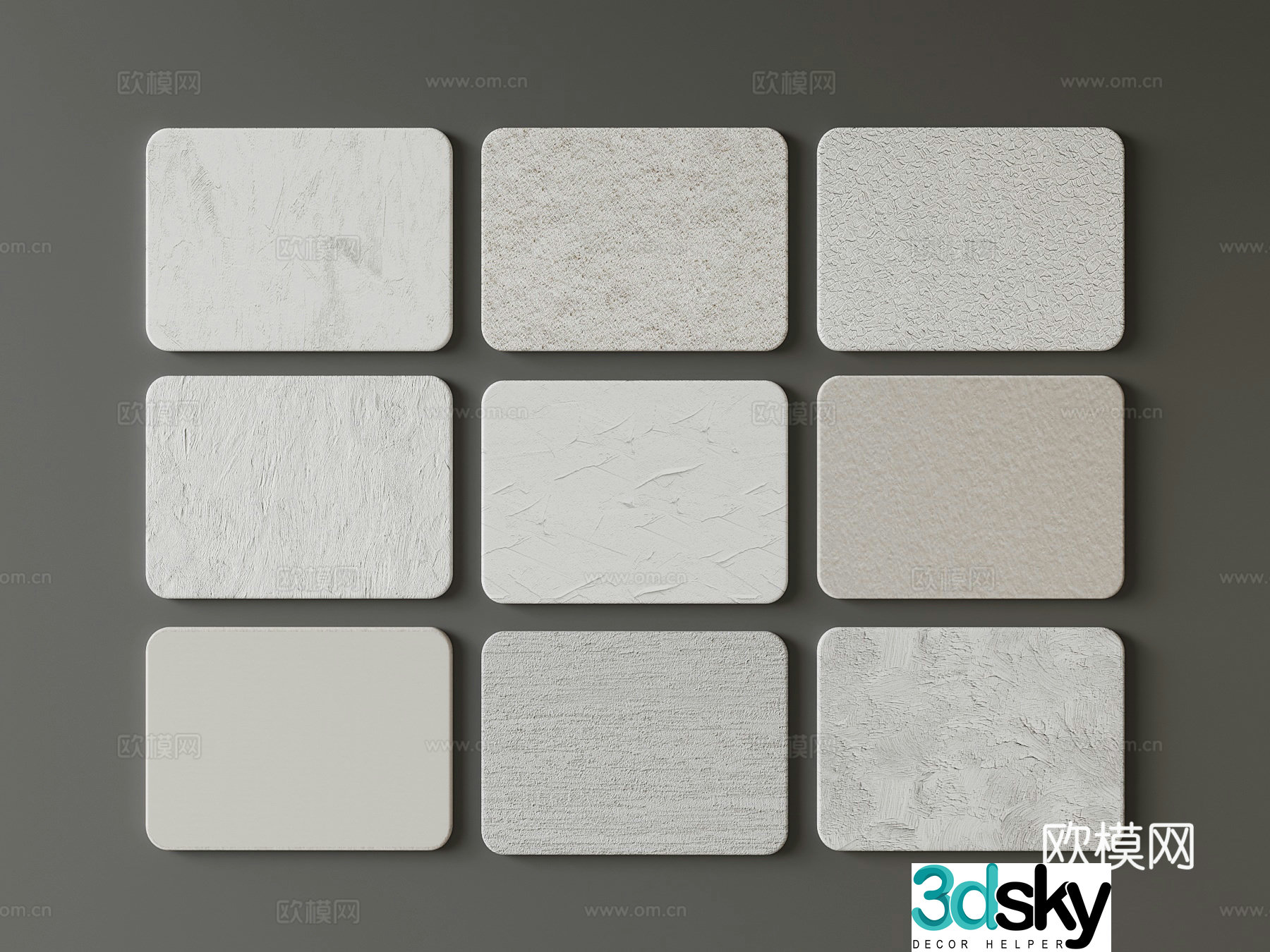 Wall panel texture paint art coating latex paint wall paint 3d model