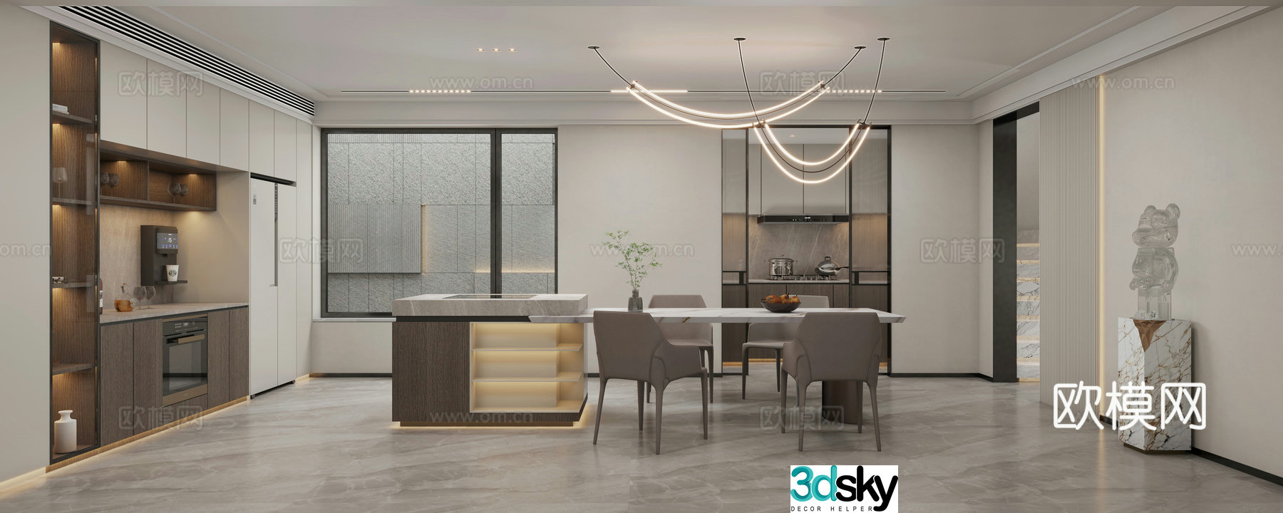 Modern restaurant Italian restaurant 3d model
