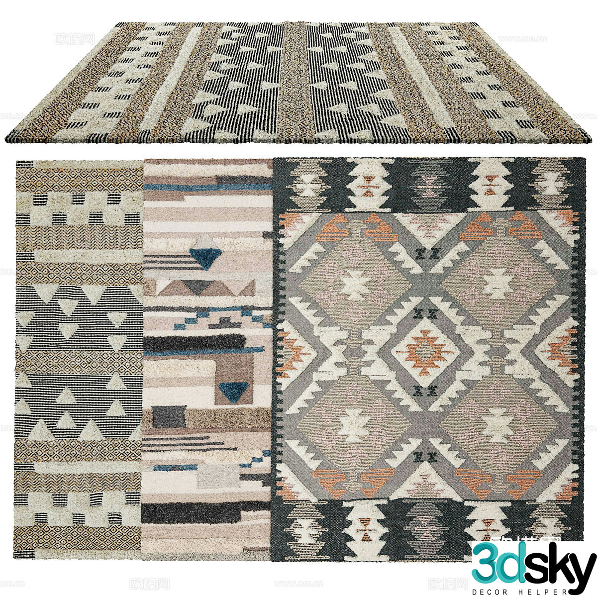 Modern fabric carpet 3d model