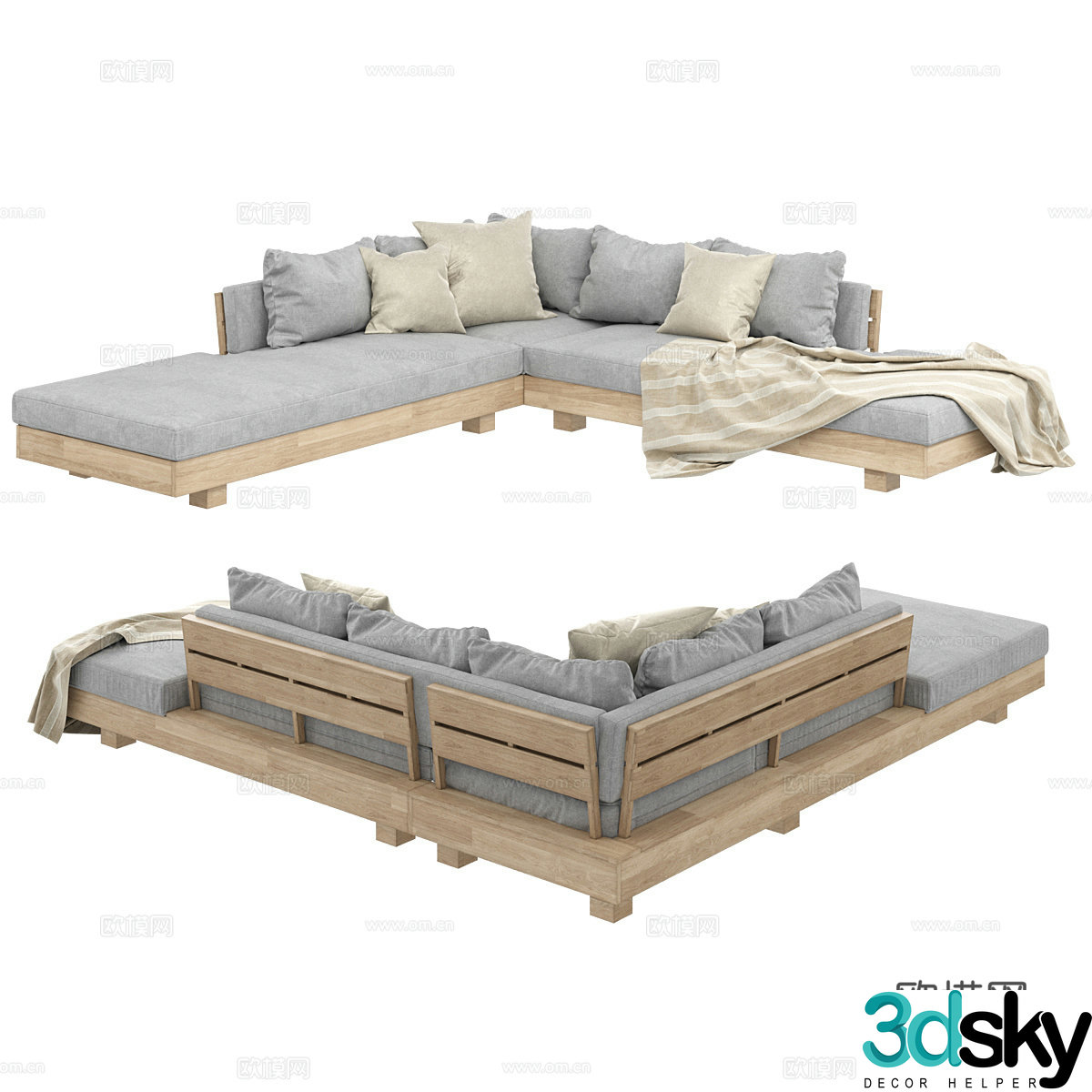 New Chinese style LUBEK-Outdoor sofa 3D model