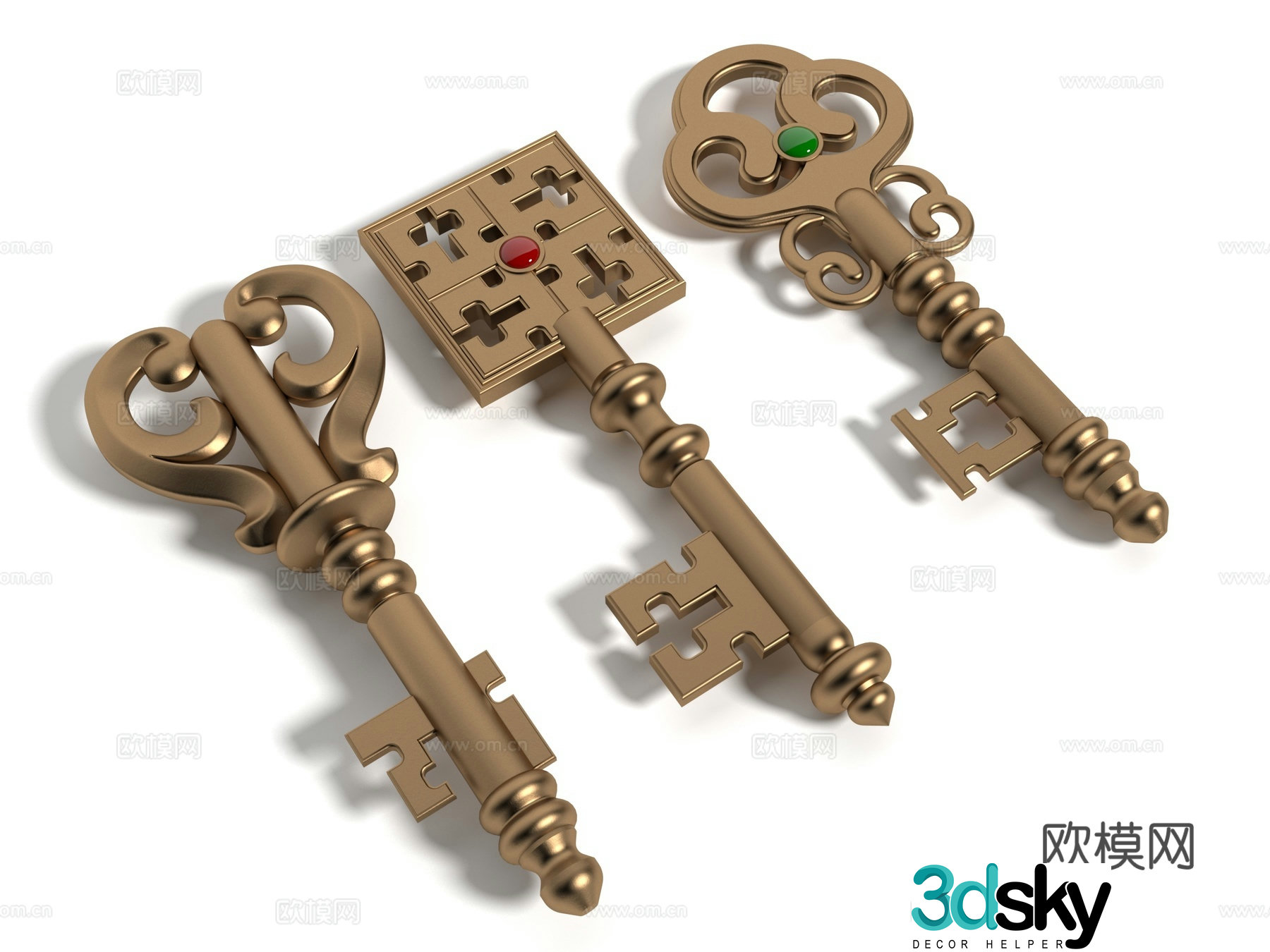 Modern style key pendant 3d model
