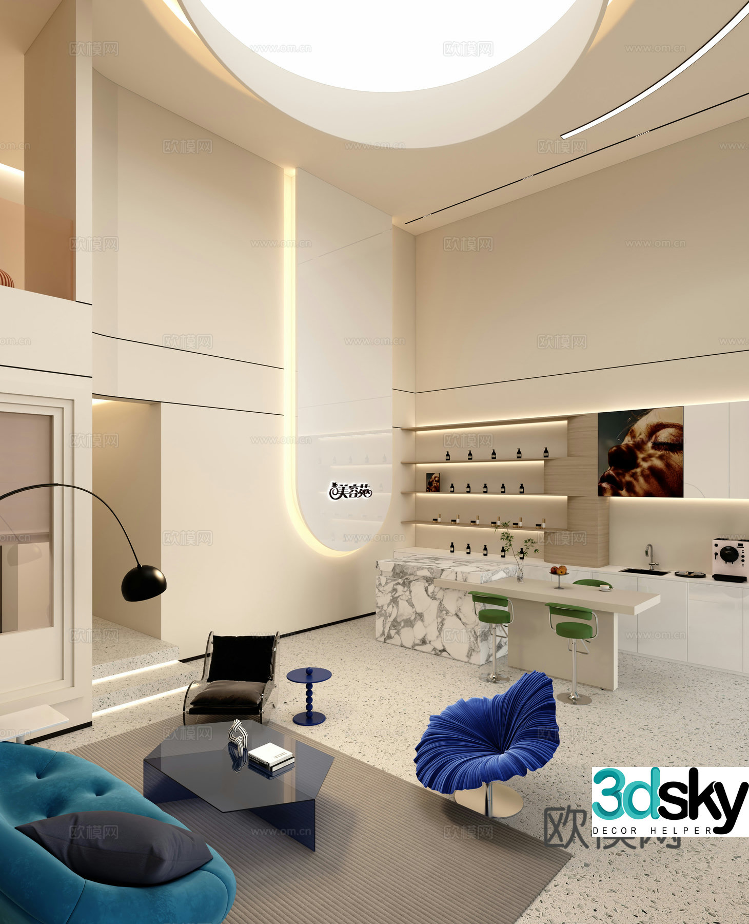 Beauty salon hall spa reception hall Beauty salon front desk reception hall 3D model