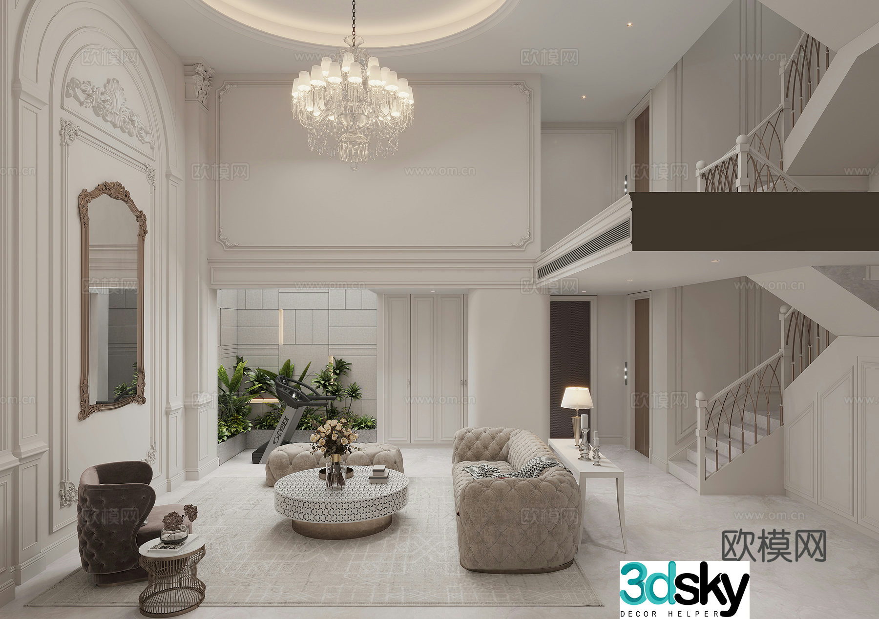 American living room 3d model