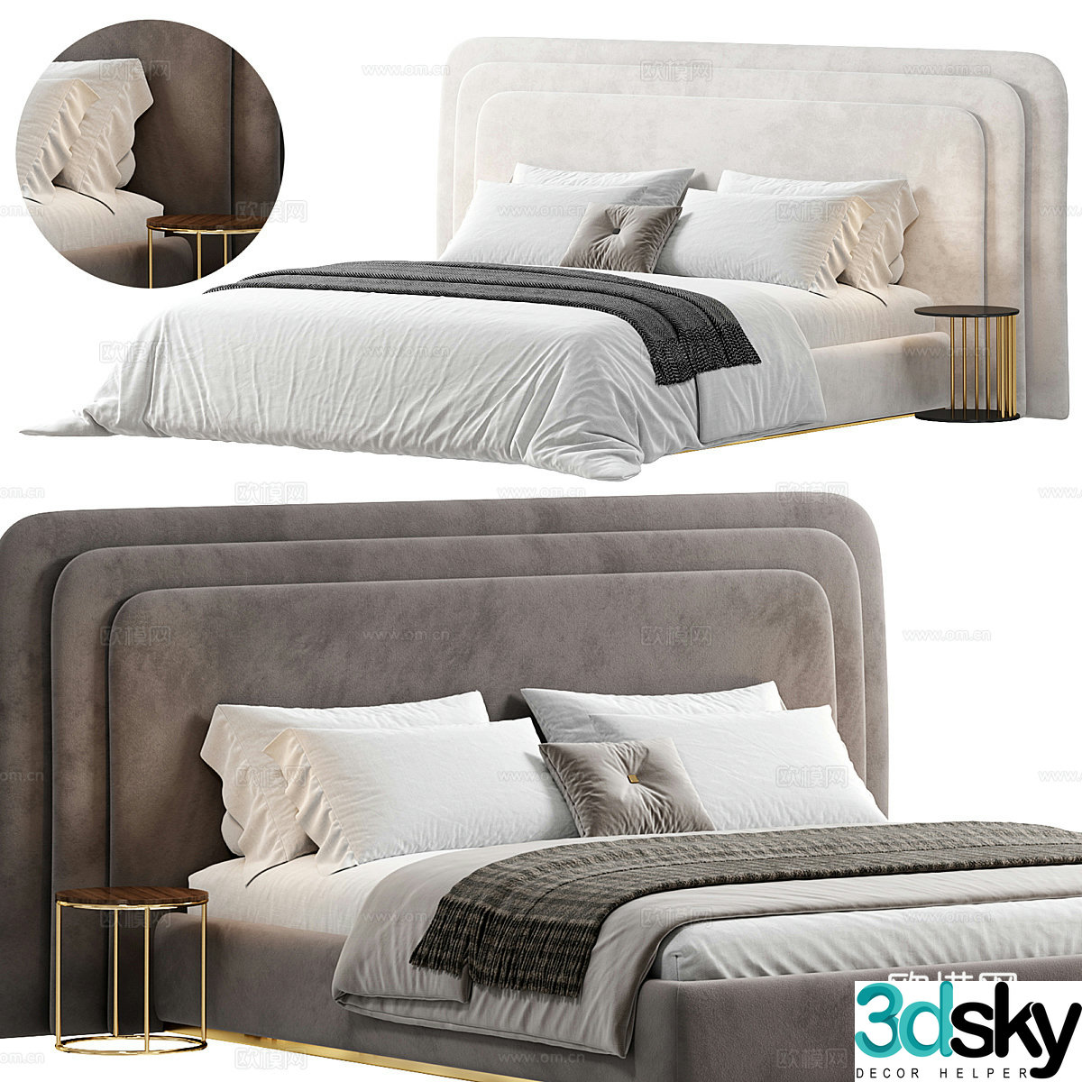 Double bed 3d model