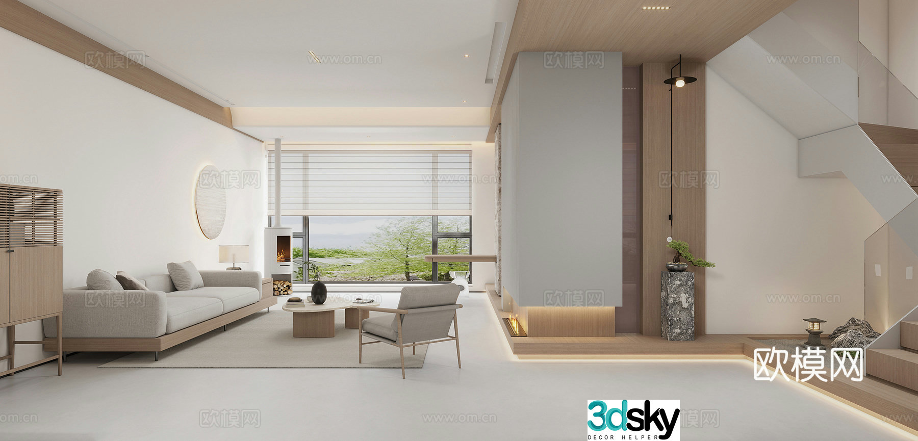 Living and dining room 3d model