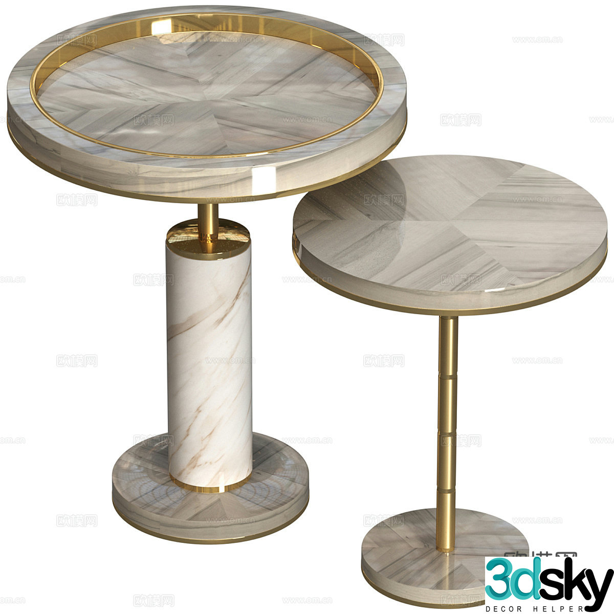New Chinese style light luxury round edge table FRATO Seattle3d model