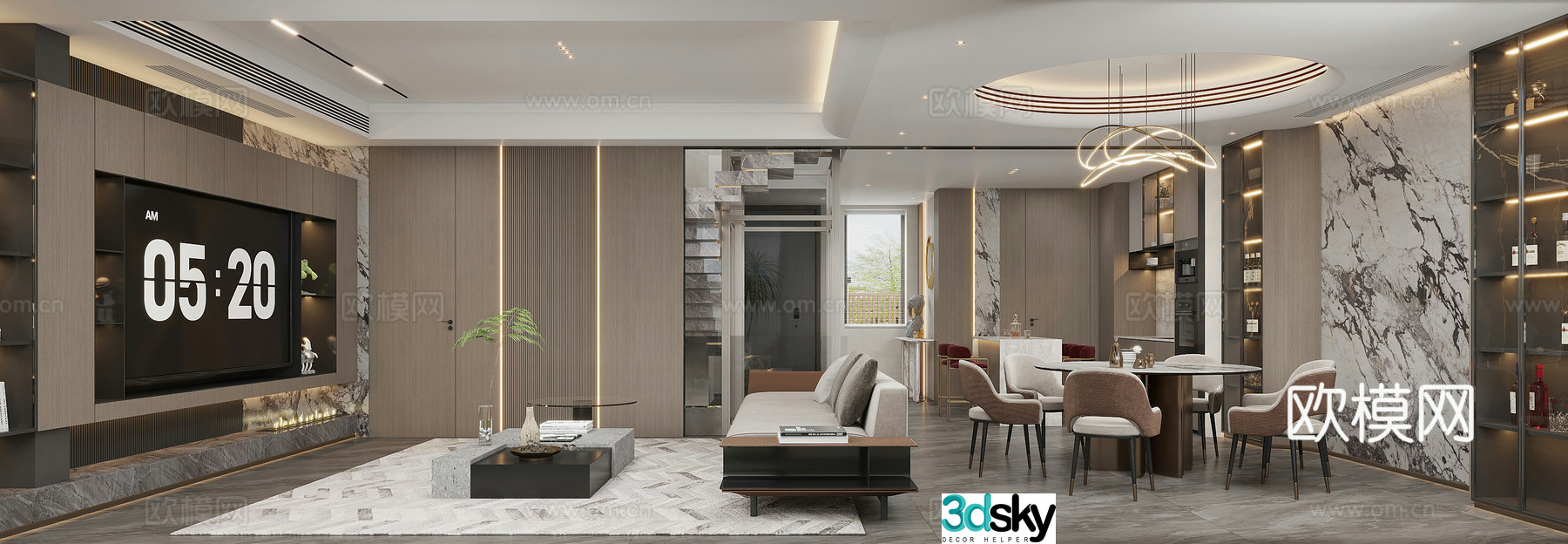 Modern living room 3d model