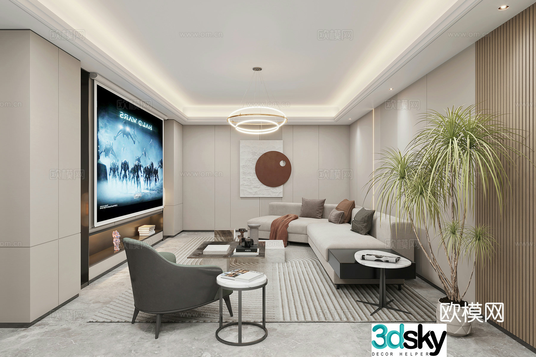Modern basement 3d model
