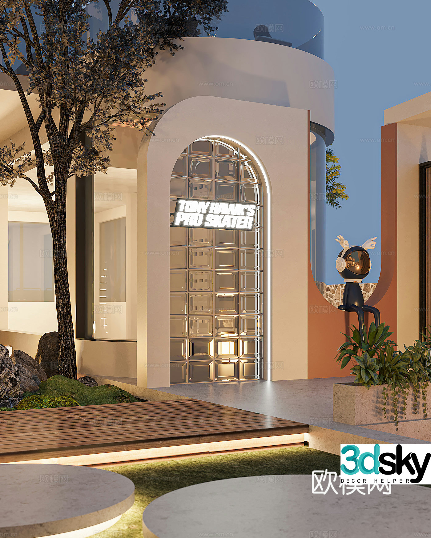 Modern garden 3d model