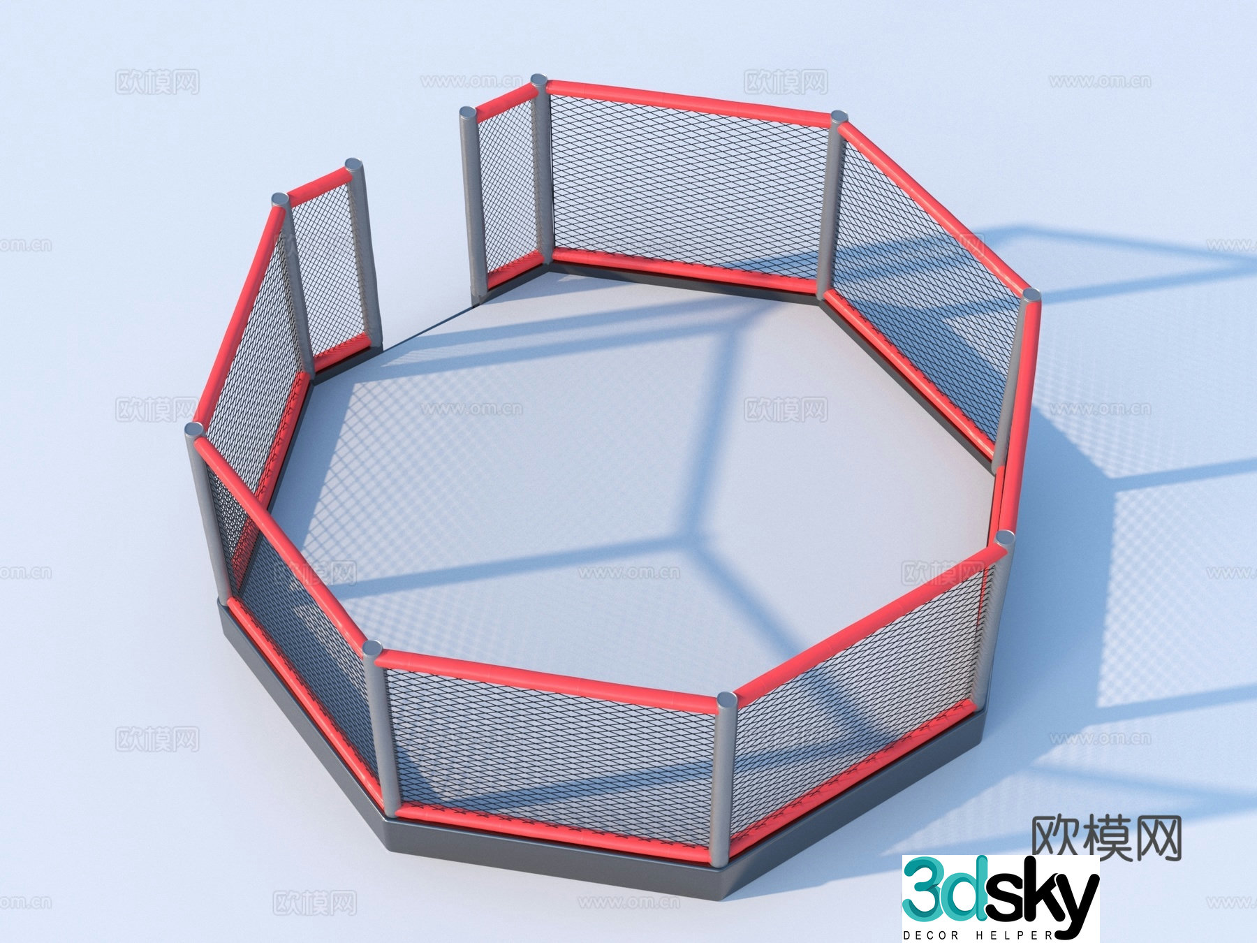 Boxing guardrail boxing ring fence door fence wall 3d model