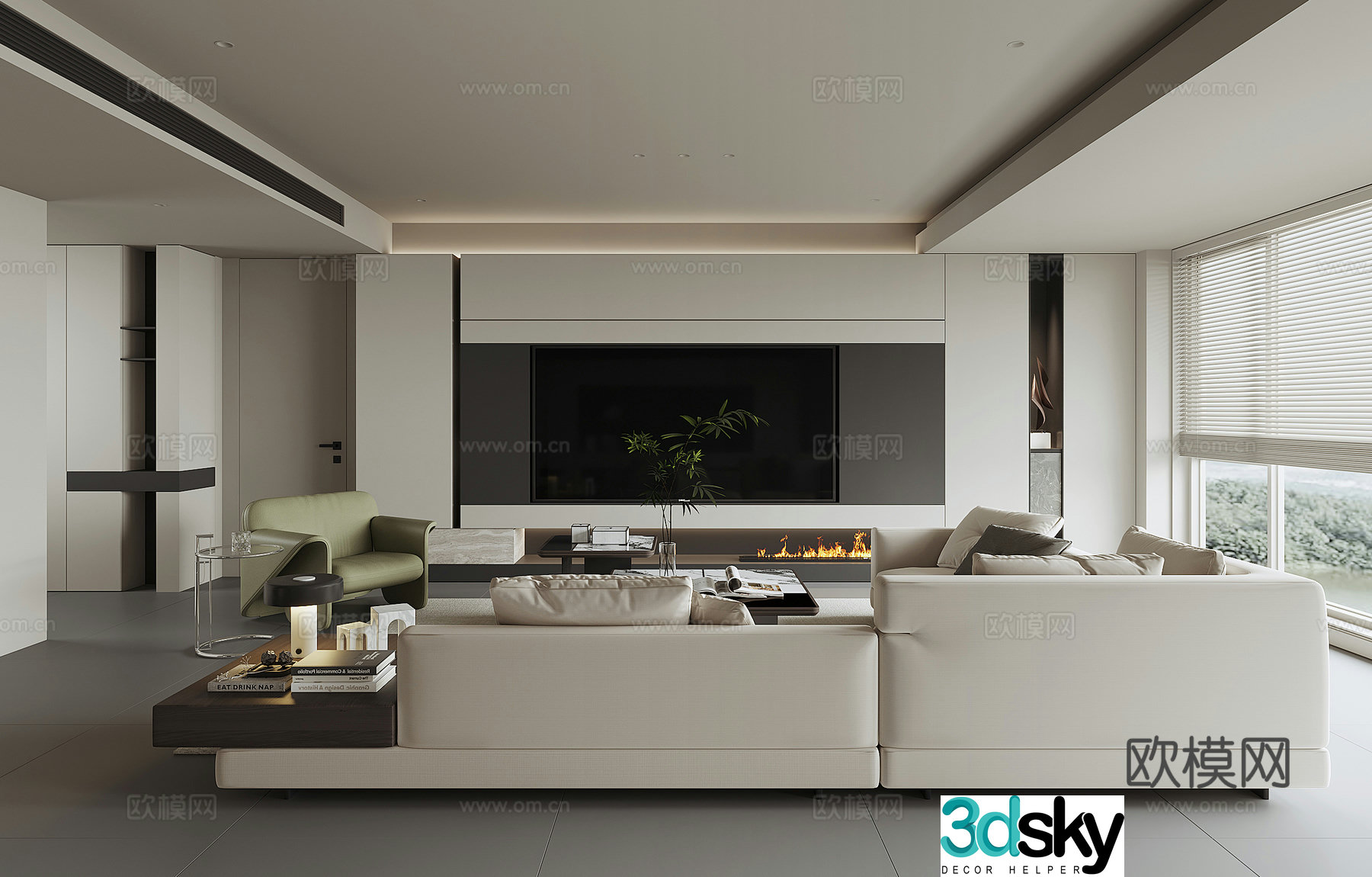 Modern home living room 3d model