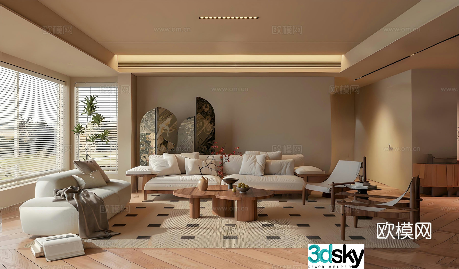Middle-aged living room 3d model