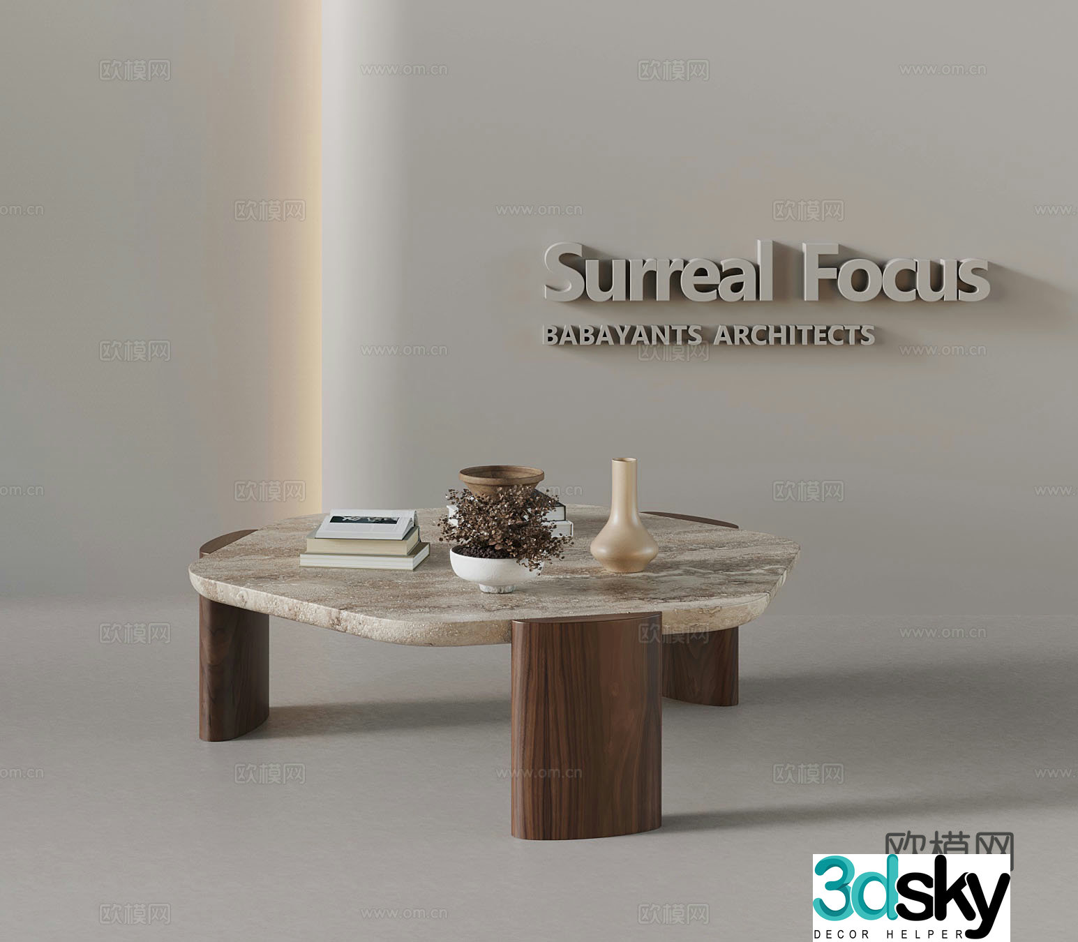 Middle-aged style coffee table ornament 3D model