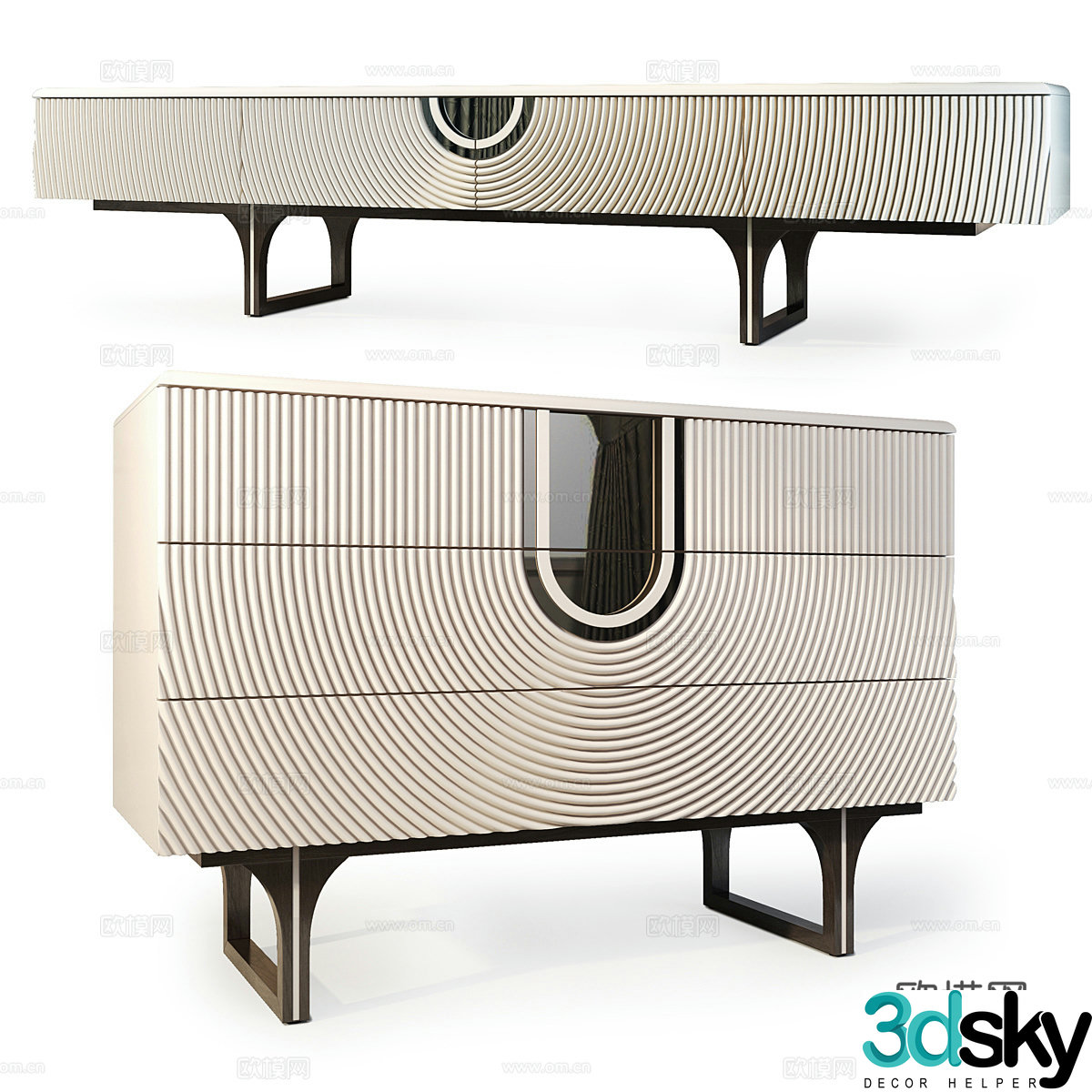 New Chinese style light luxury TV cabinet 3D model