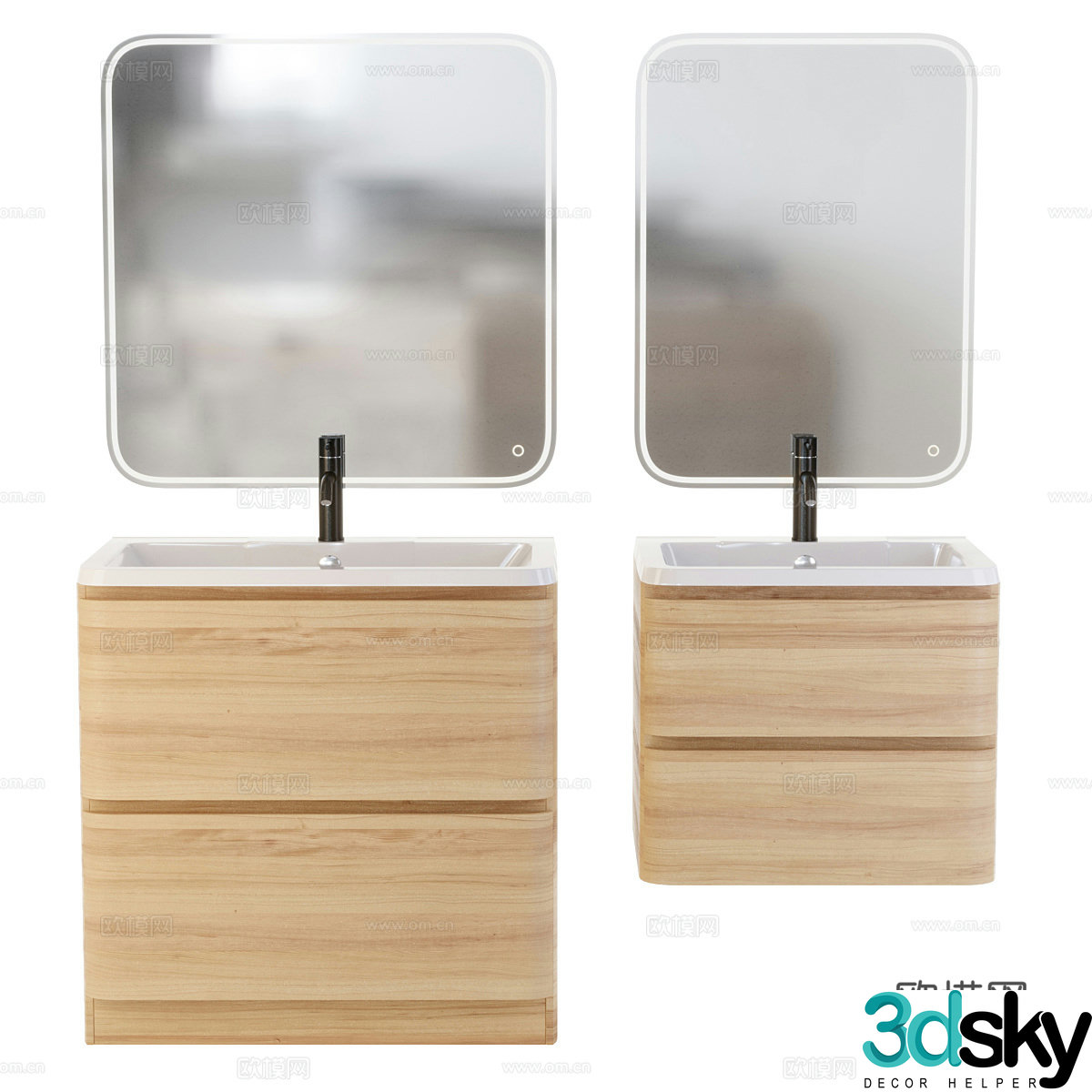 Wall-mounted washbasin cabinet 3d model