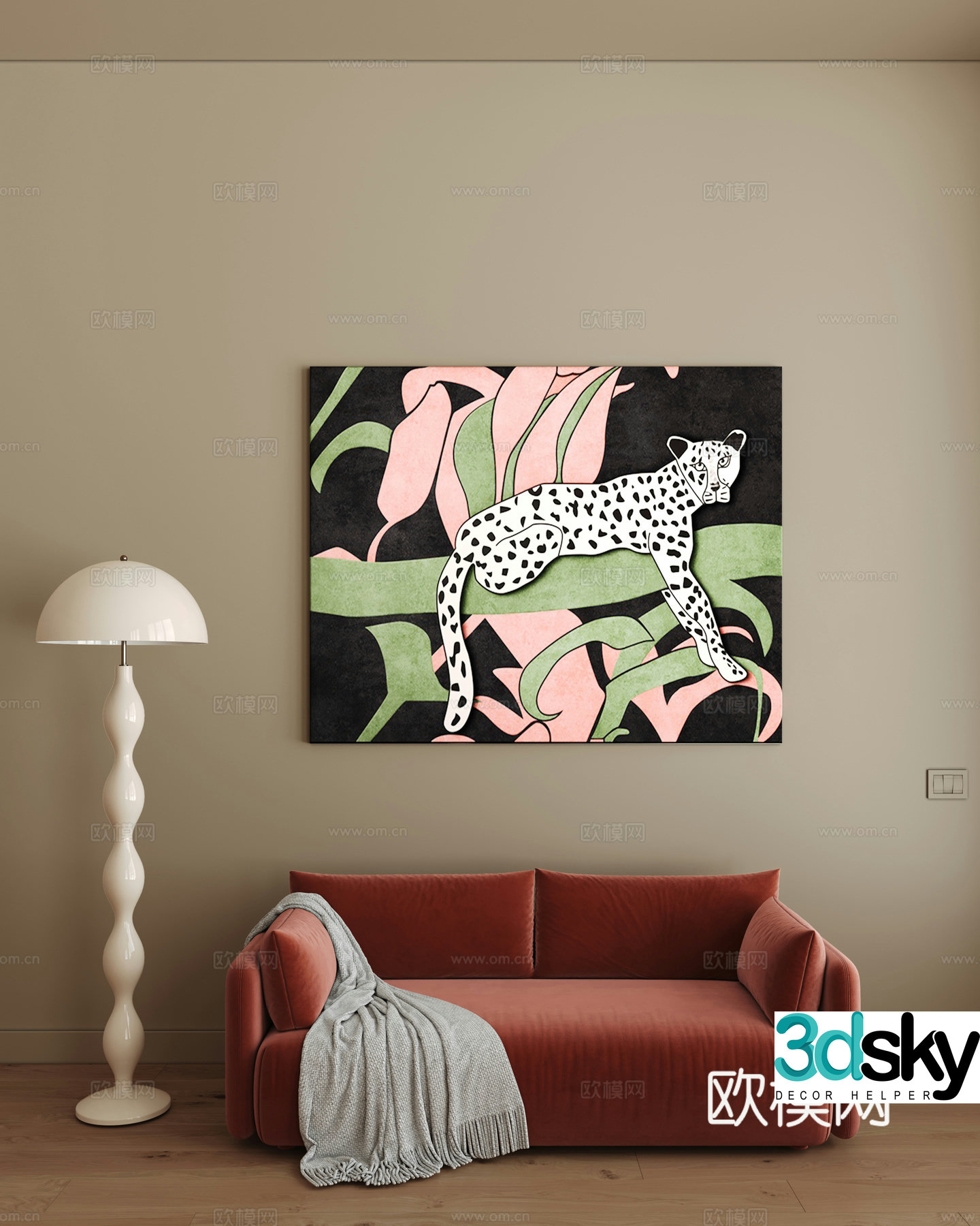 Modern hanging painting 3d model